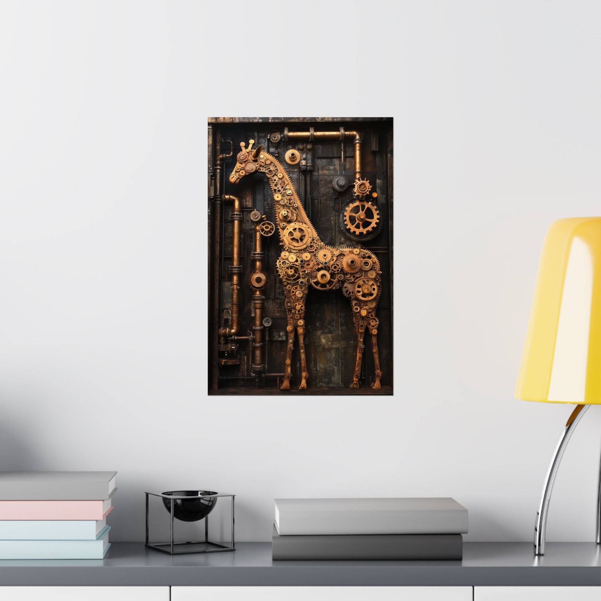 Steampunk Giraffe: Mechanical Marvel Poster