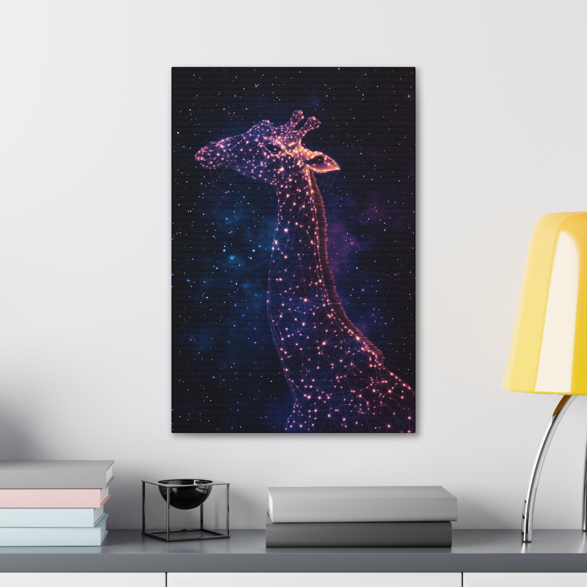 Constellation Giraffe Canvas Wall Art - SynthFrame