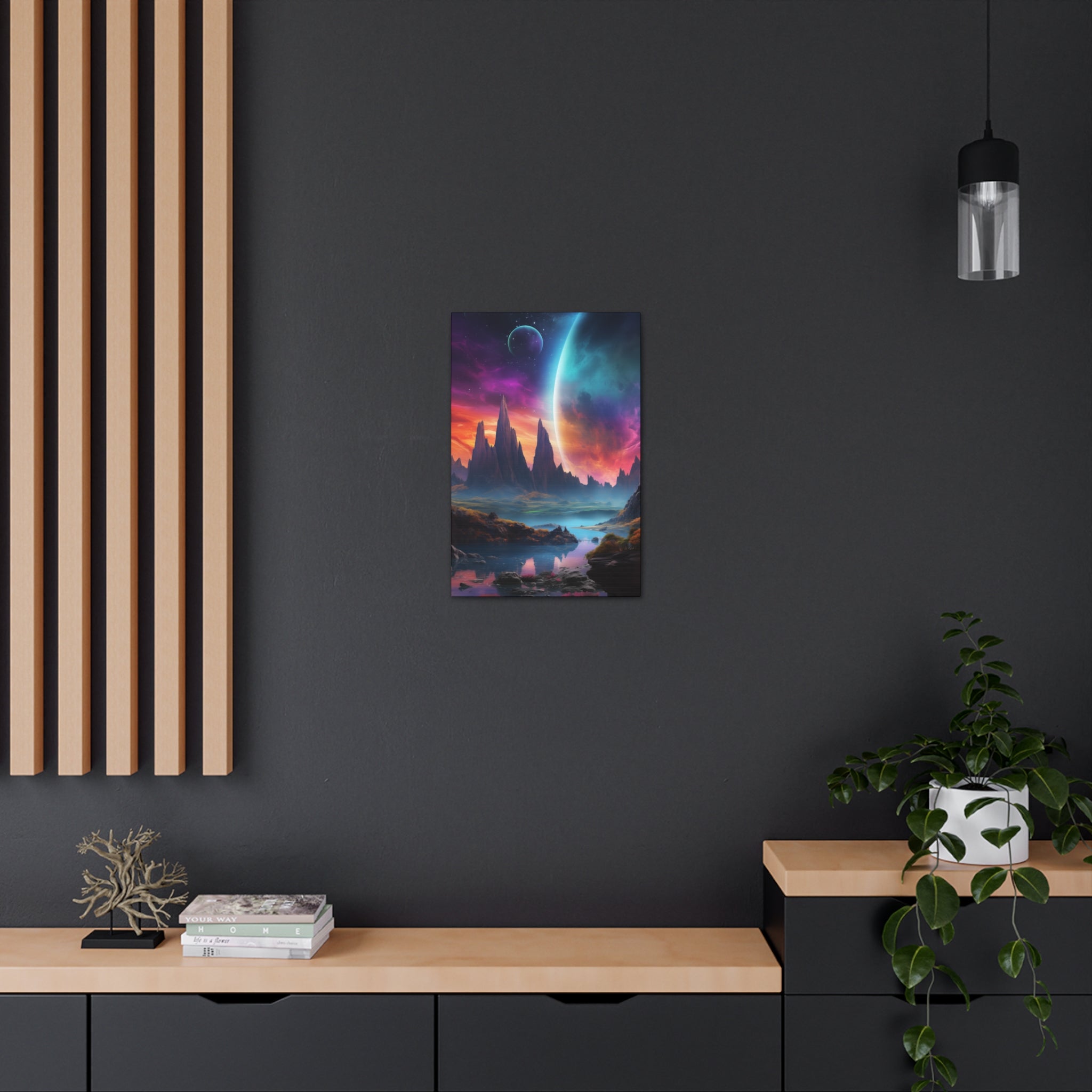 Vibrant Alien Planet 1 Canvas Wall Art - SynthFrame