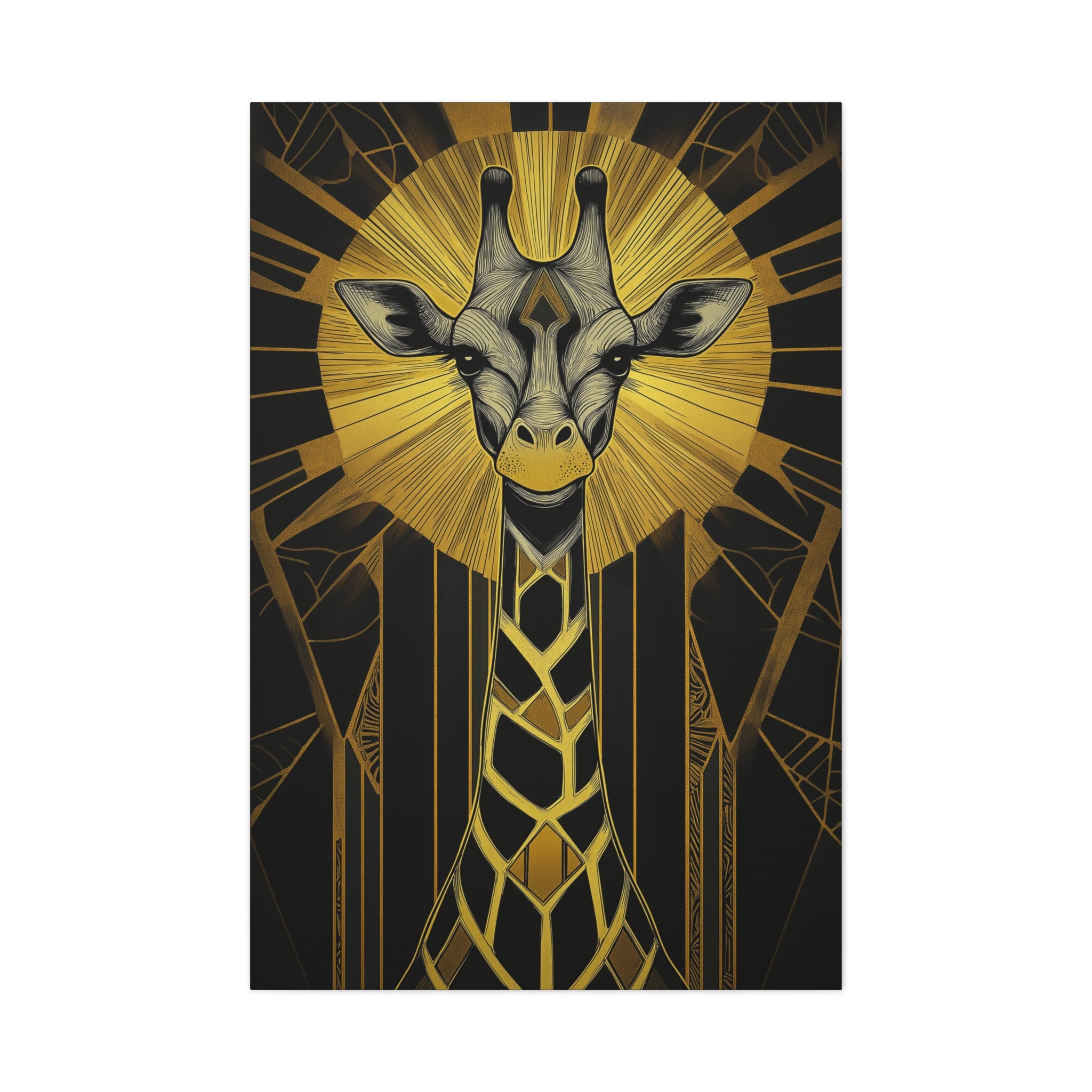 Gilded Giraffe Canvas Wall Art - SynthFrame