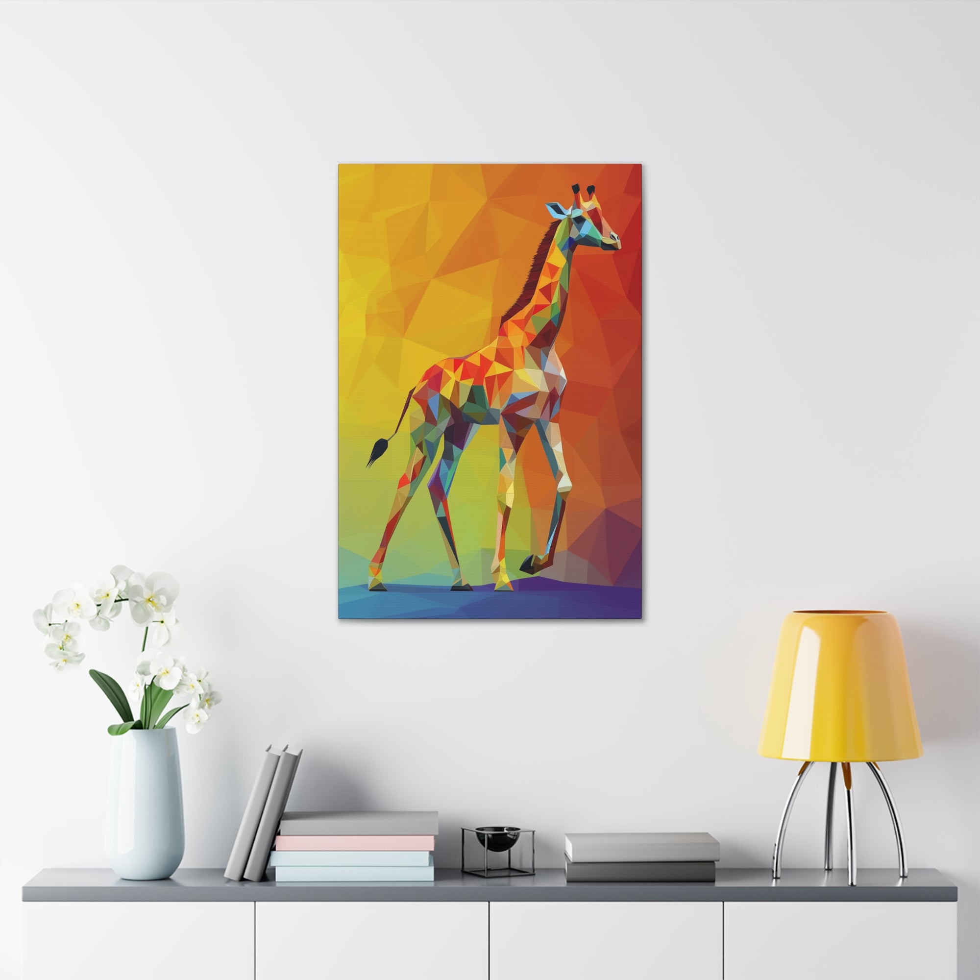 Crystalline Giraffe Canvas Wall Art - SynthFrame