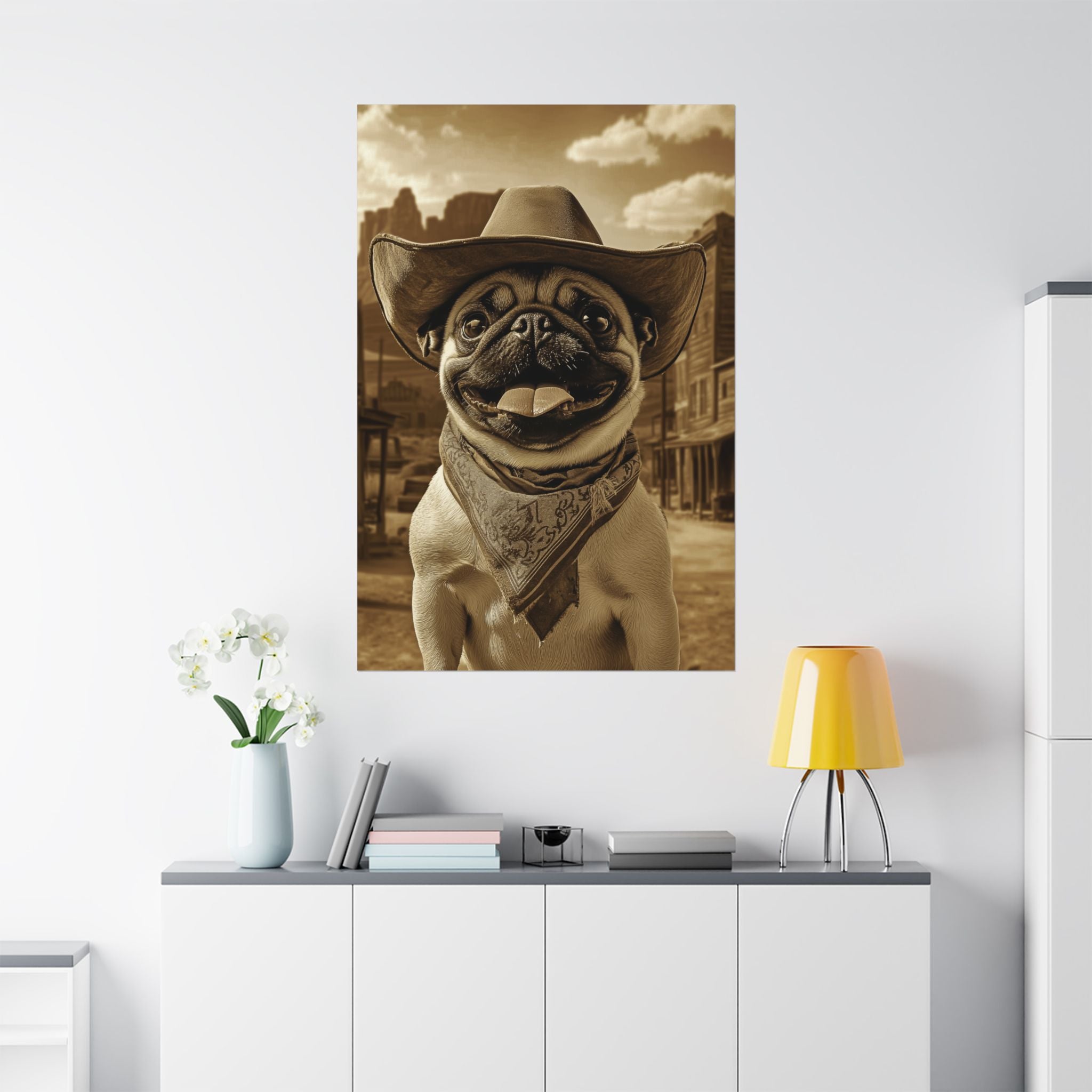 Wild West Pug Poster