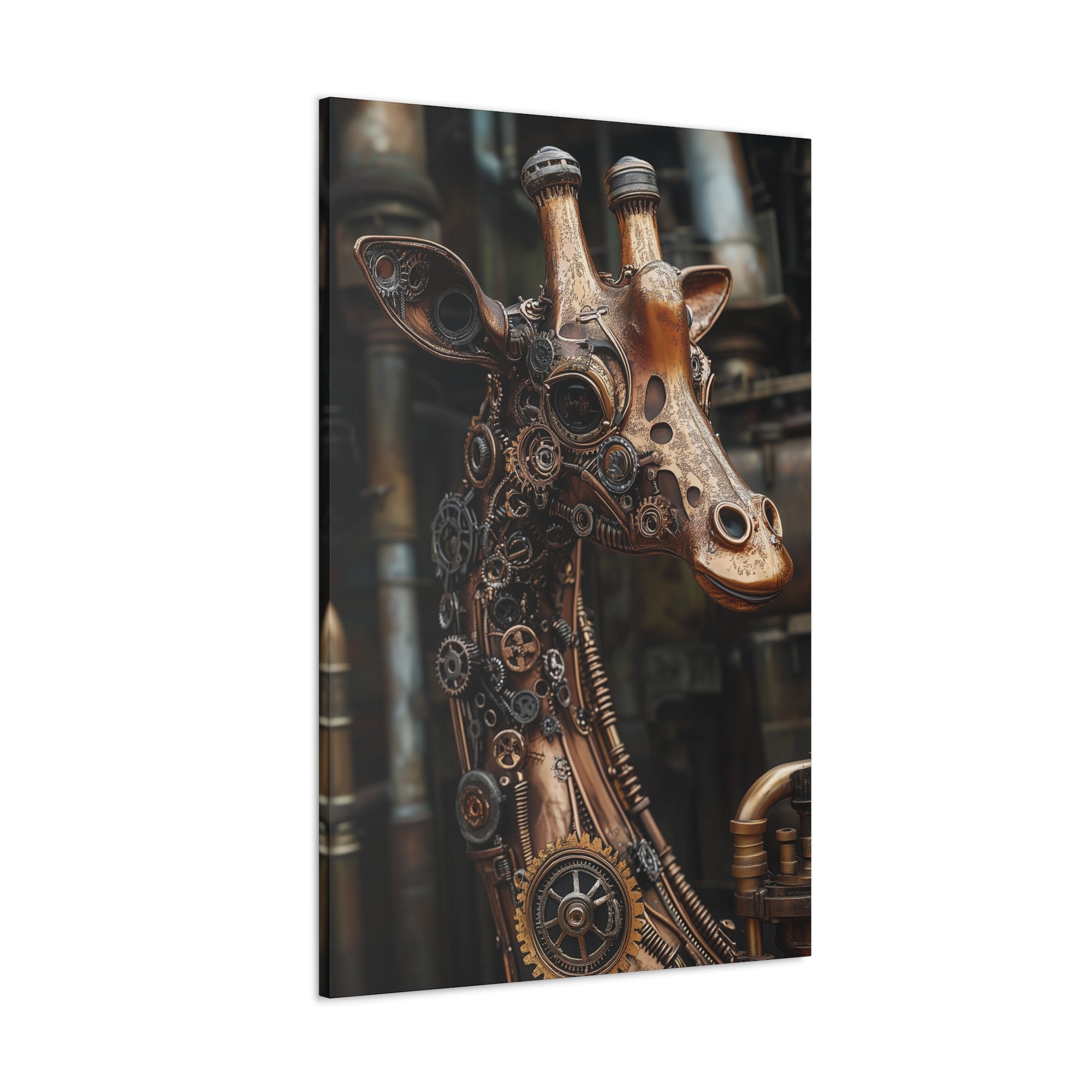 Steampunk Giraffe Canvas Wall Art - SynthFrame