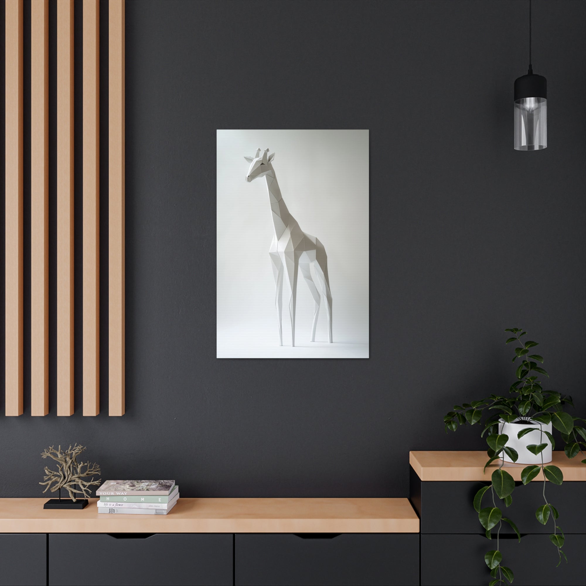 Folded Giraffe Canvas Wall Art - SynthFrame