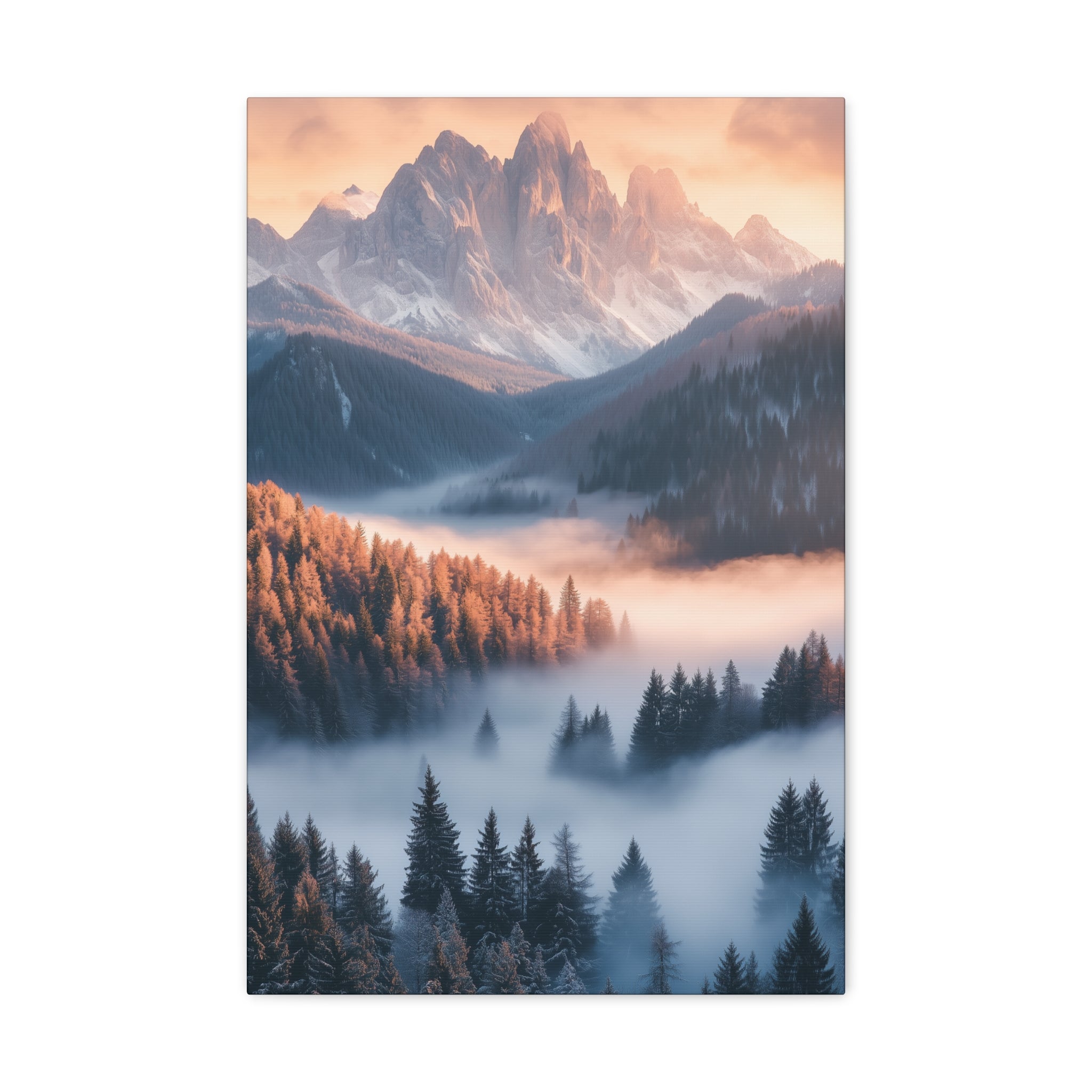 Misty Mountain Dreamscape Canvas Wall Art - SynthFrame