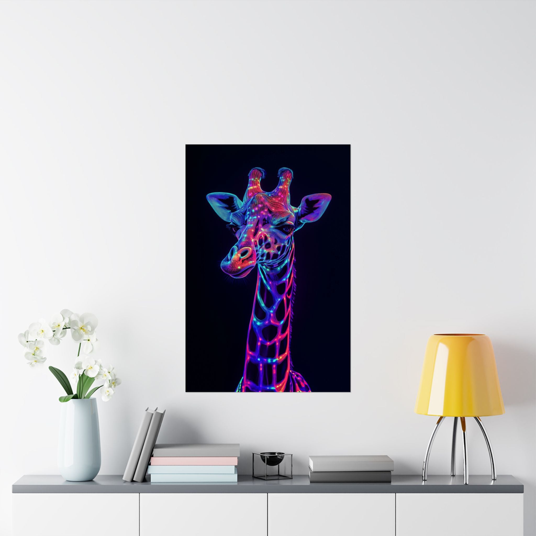 Neon Giraffe Poster