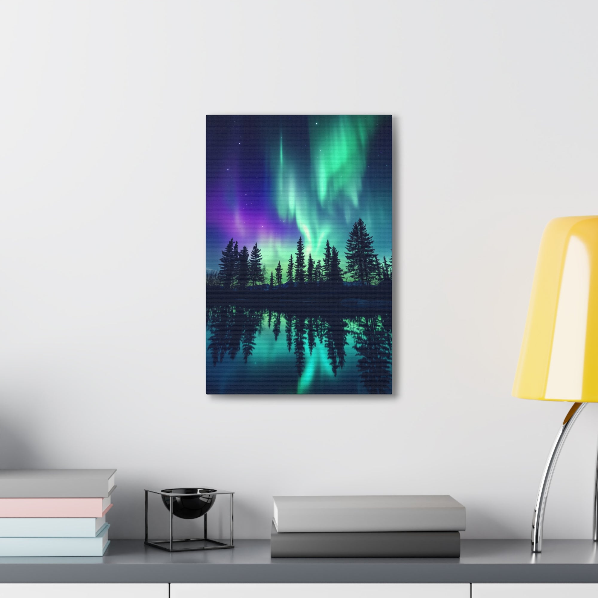 Northern Lights Wonder Canvas Wall Art - SynthFrame