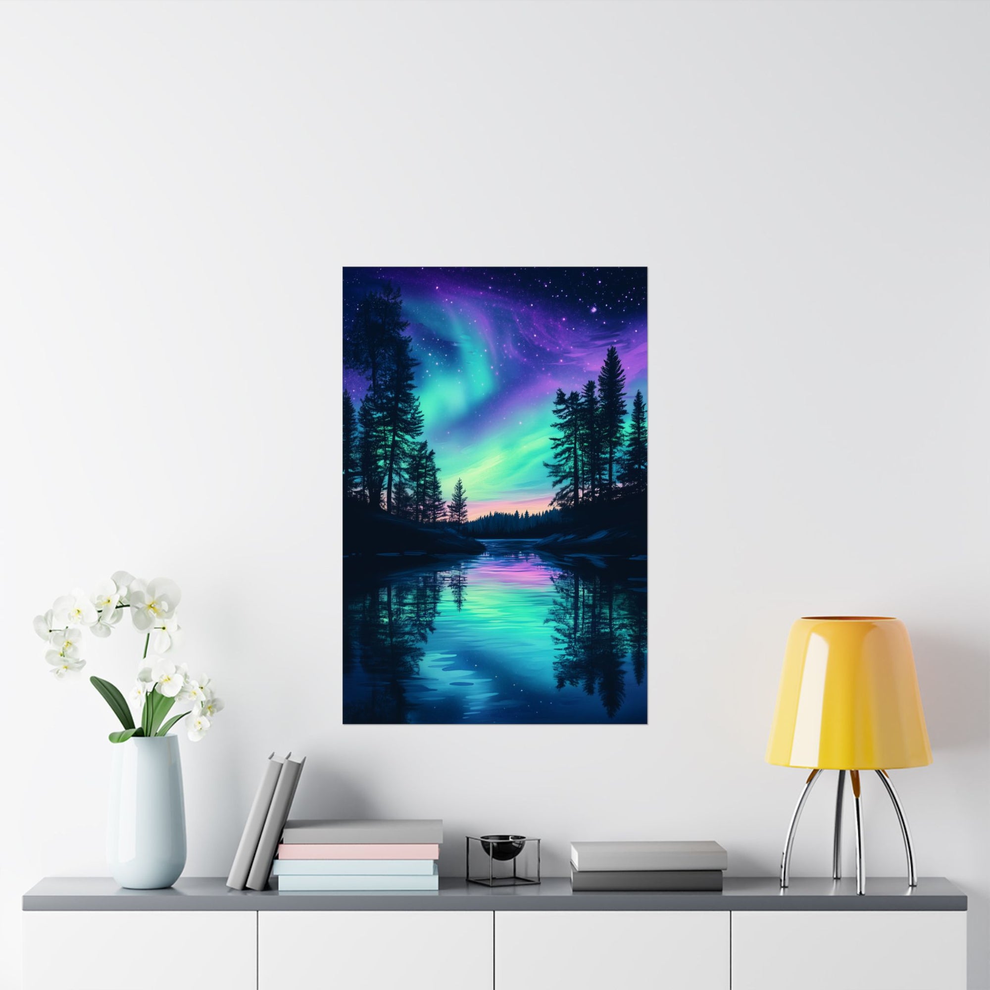 Northern Lights Wonder Poster Wall Art - SynthFrame