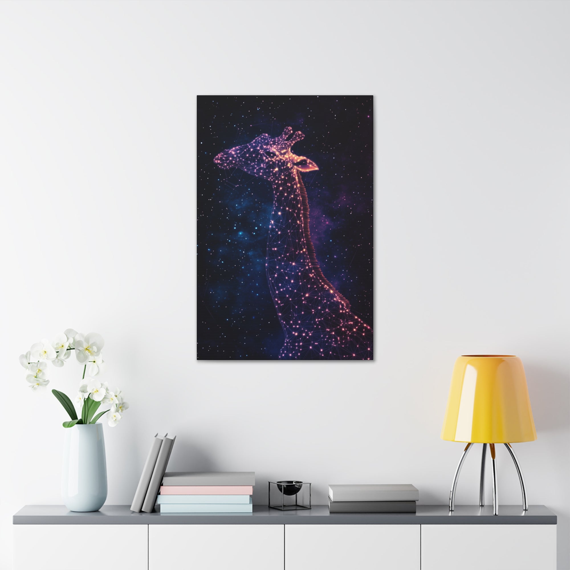 Constellation Giraffe Canvas Wall Art - SynthFrame