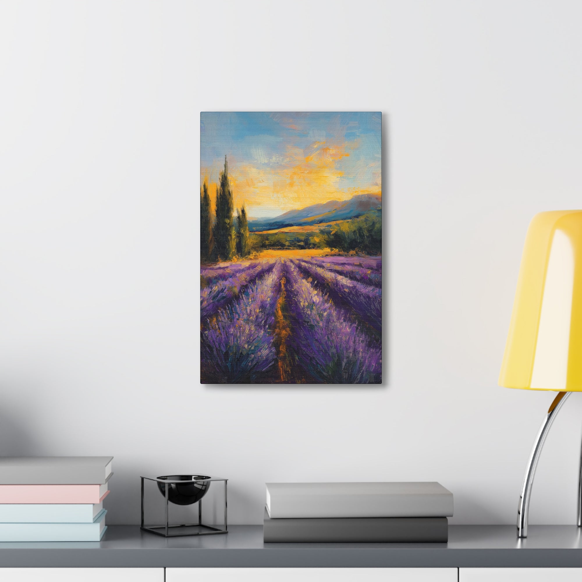 Impressionist Lavender Fields Canvas Wall Art - SynthFrame