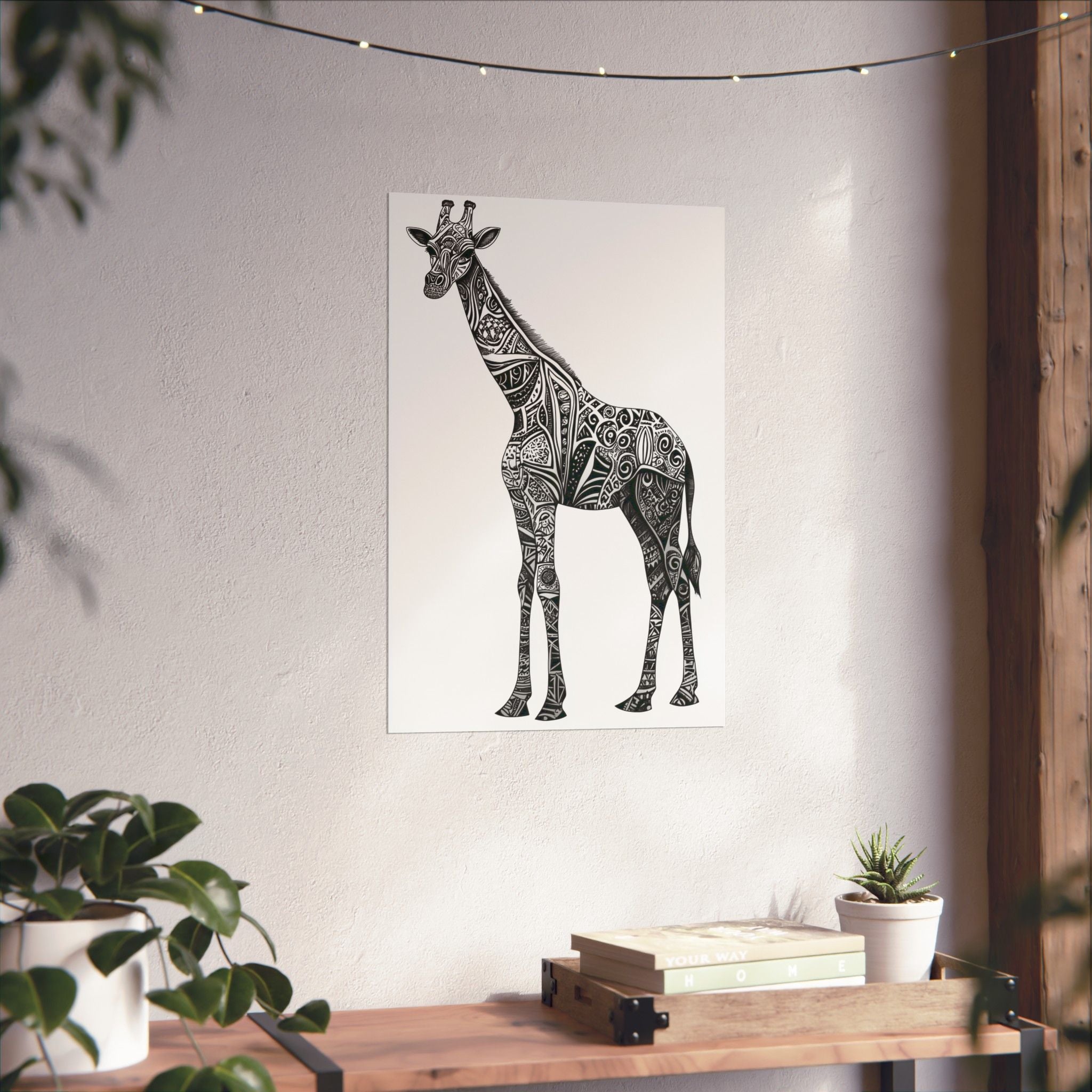 Zentangle Giraffe Poster