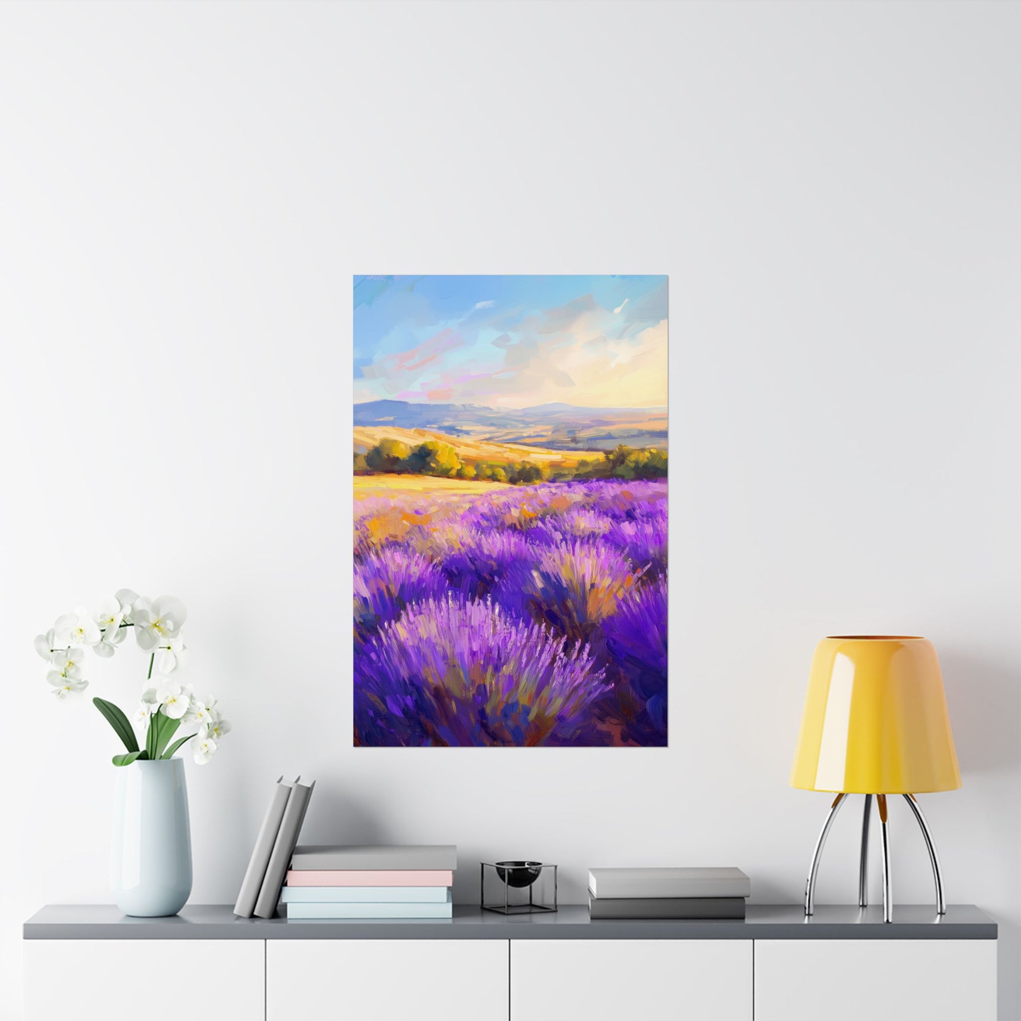 Impressionist Lavender Fields Poster Wall Art - SynthFrame