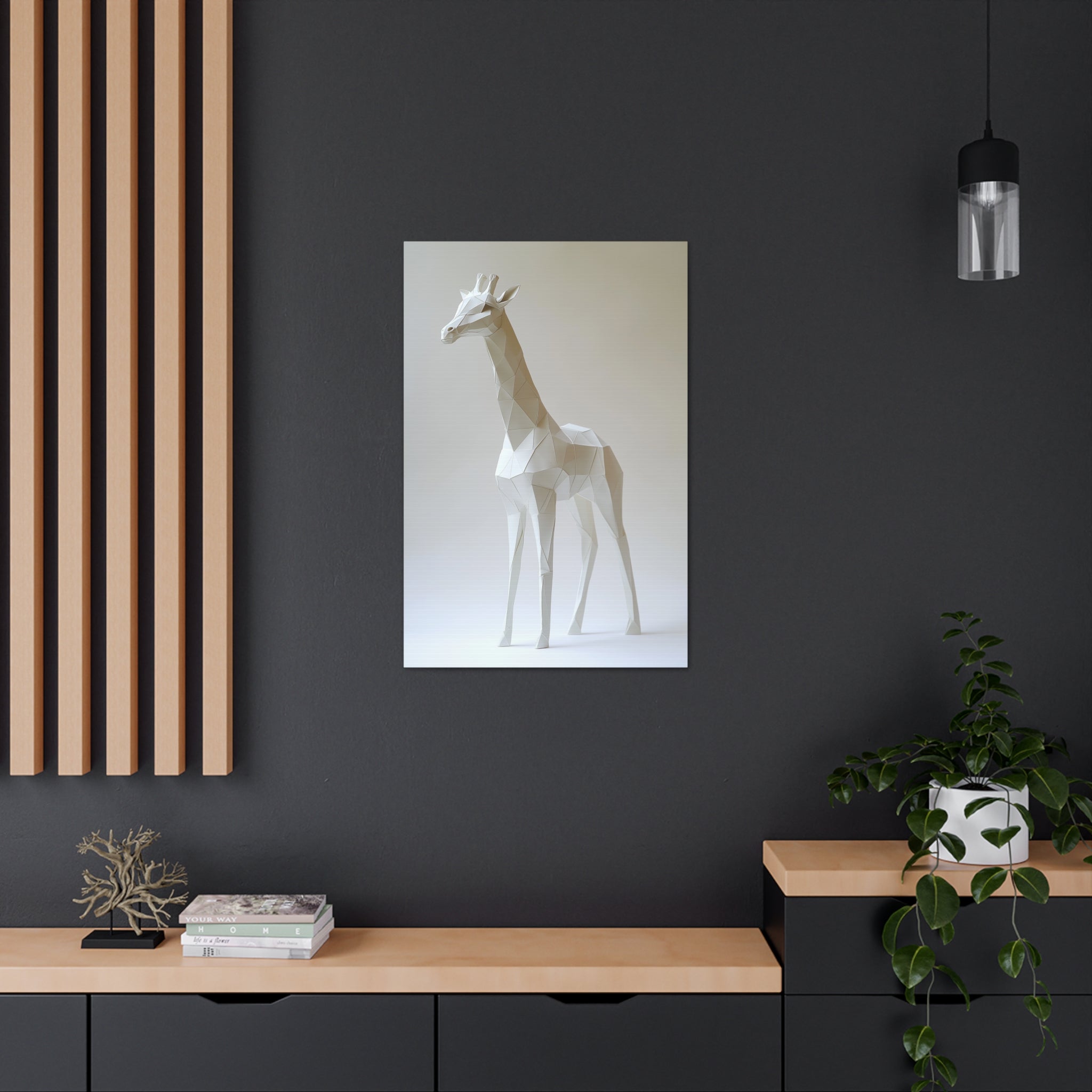 Folded Giraffe Canvas Wall Art - SynthFrame