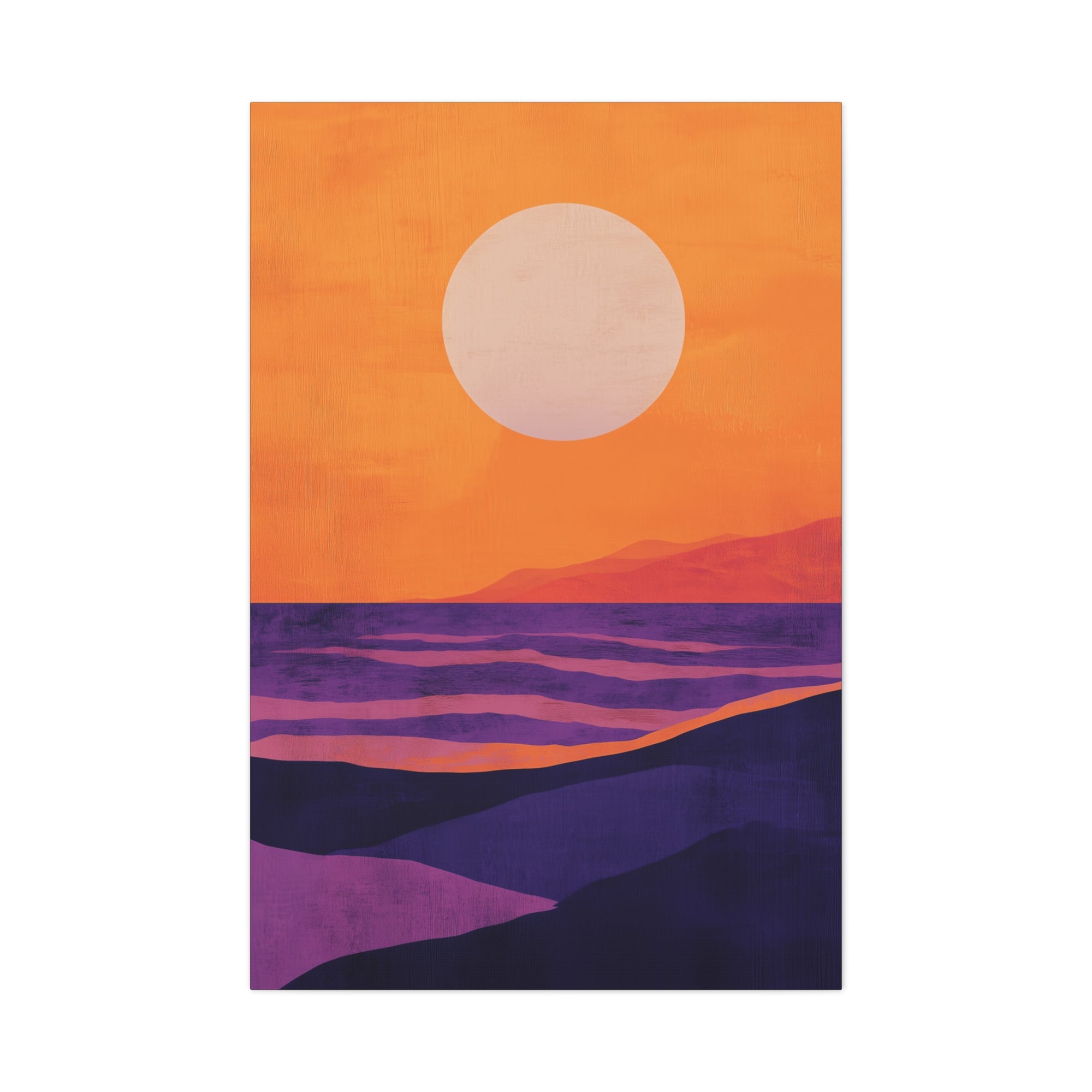 Abstract Coastal Sunset Canvas Wall Art - SynthFrame