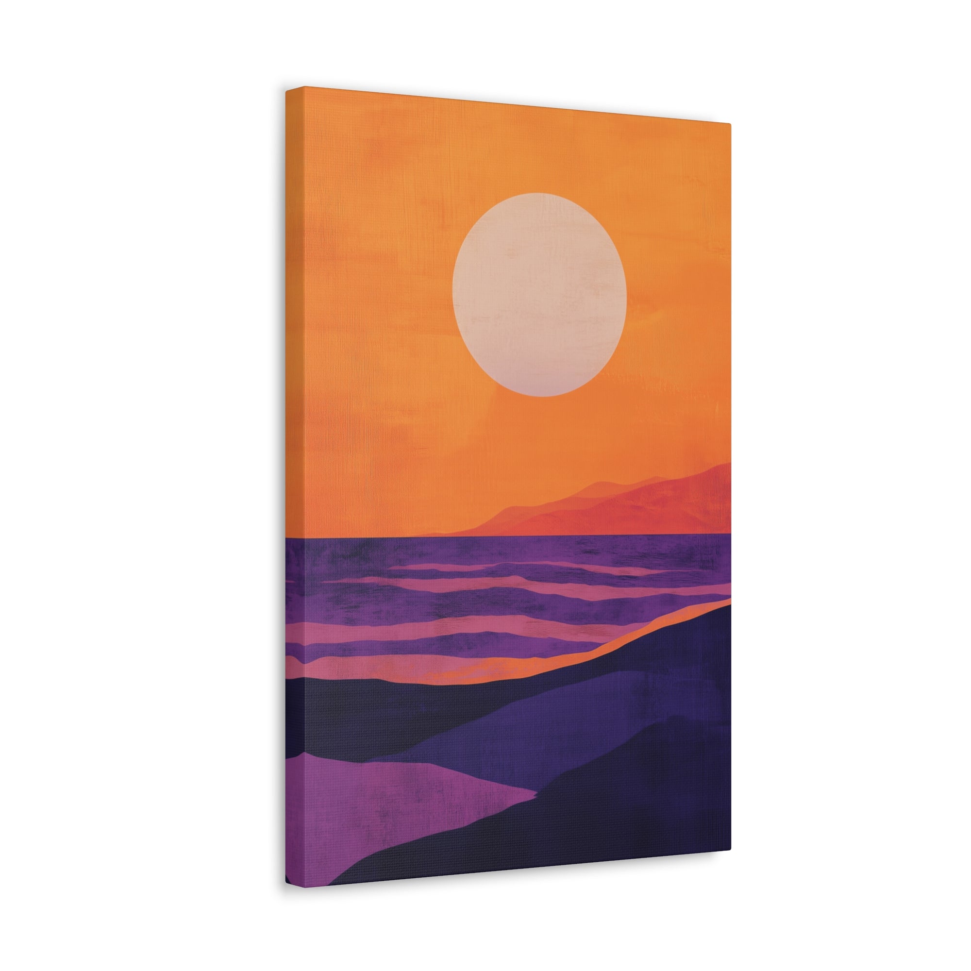 Abstract Coastal Sunset Canvas Wall Art - SynthFrame