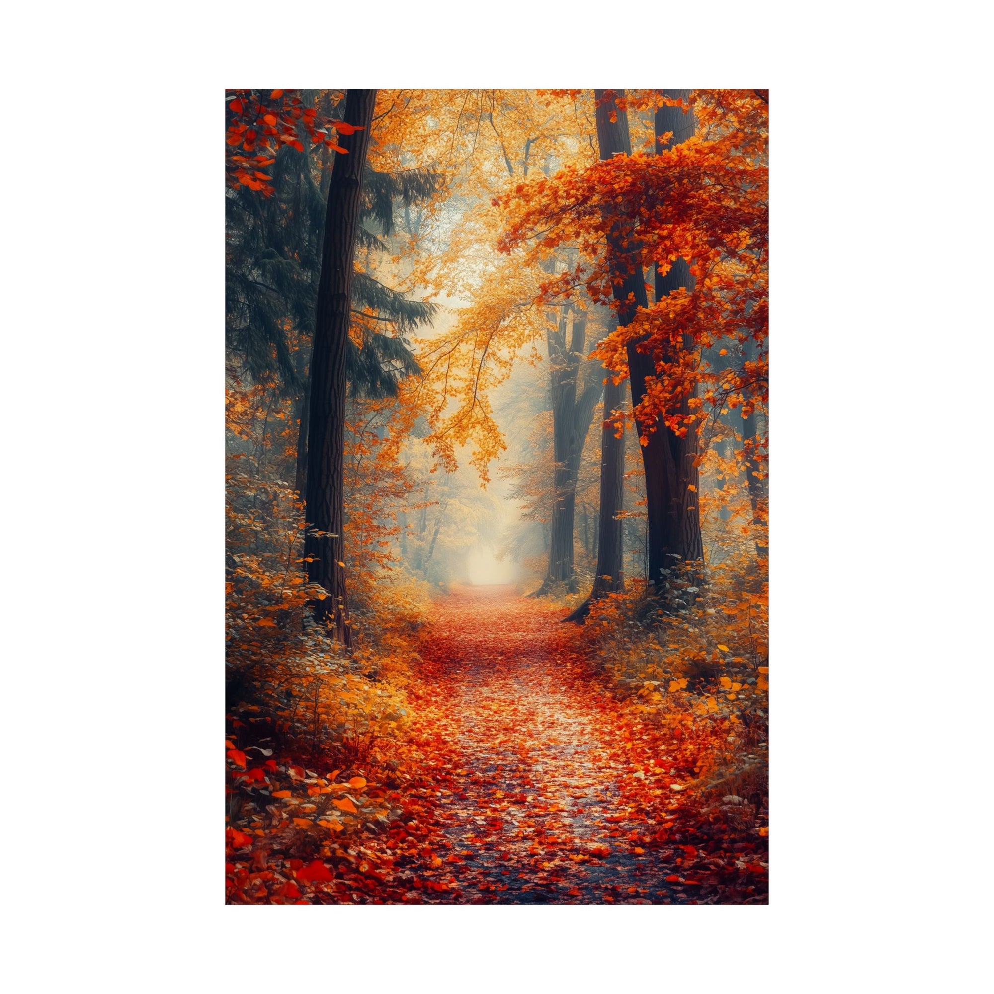 Autumn Forest Path Poster Wall Art - SynthFrame