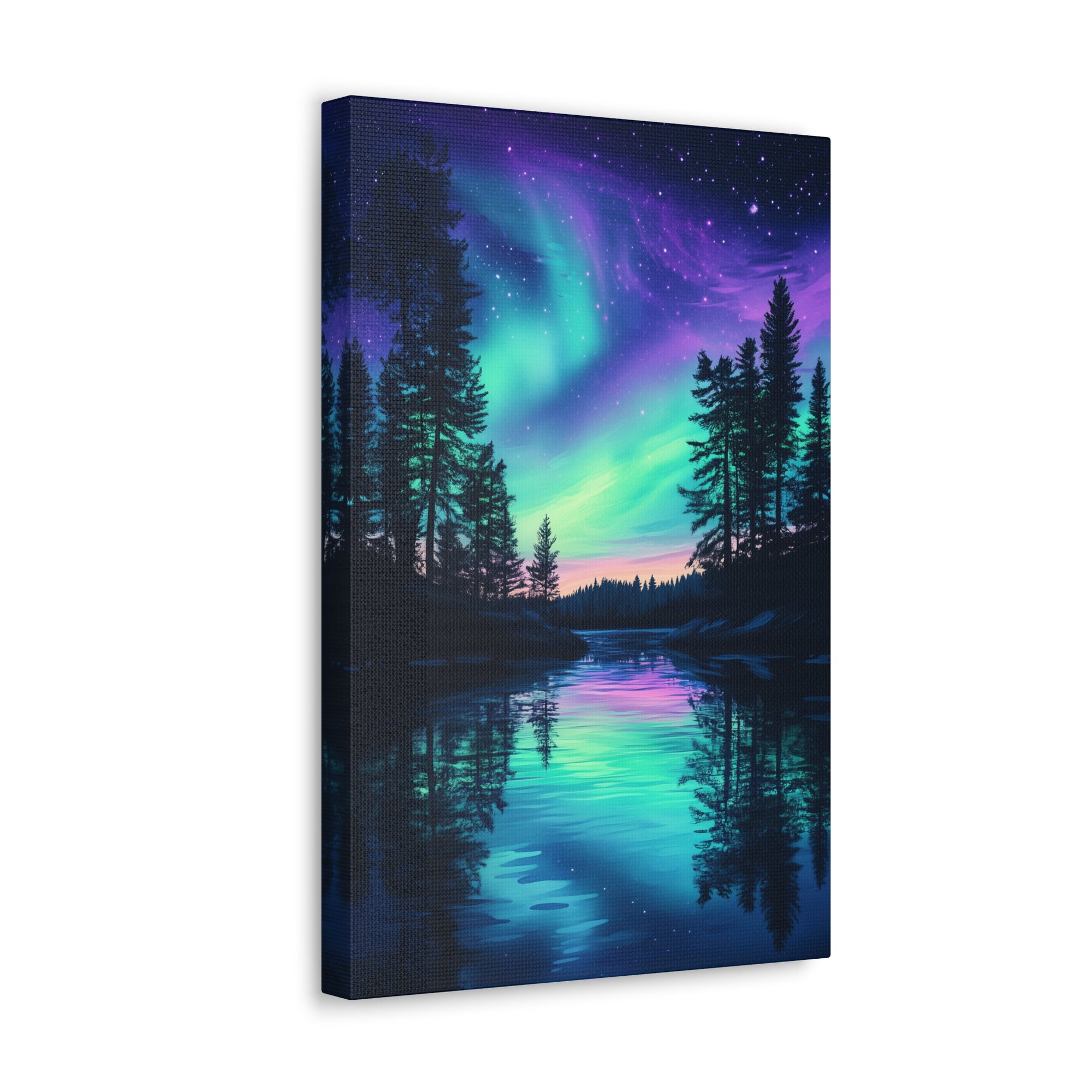 Northern Lights Wonder Canvas Wall Art - SynthFrame