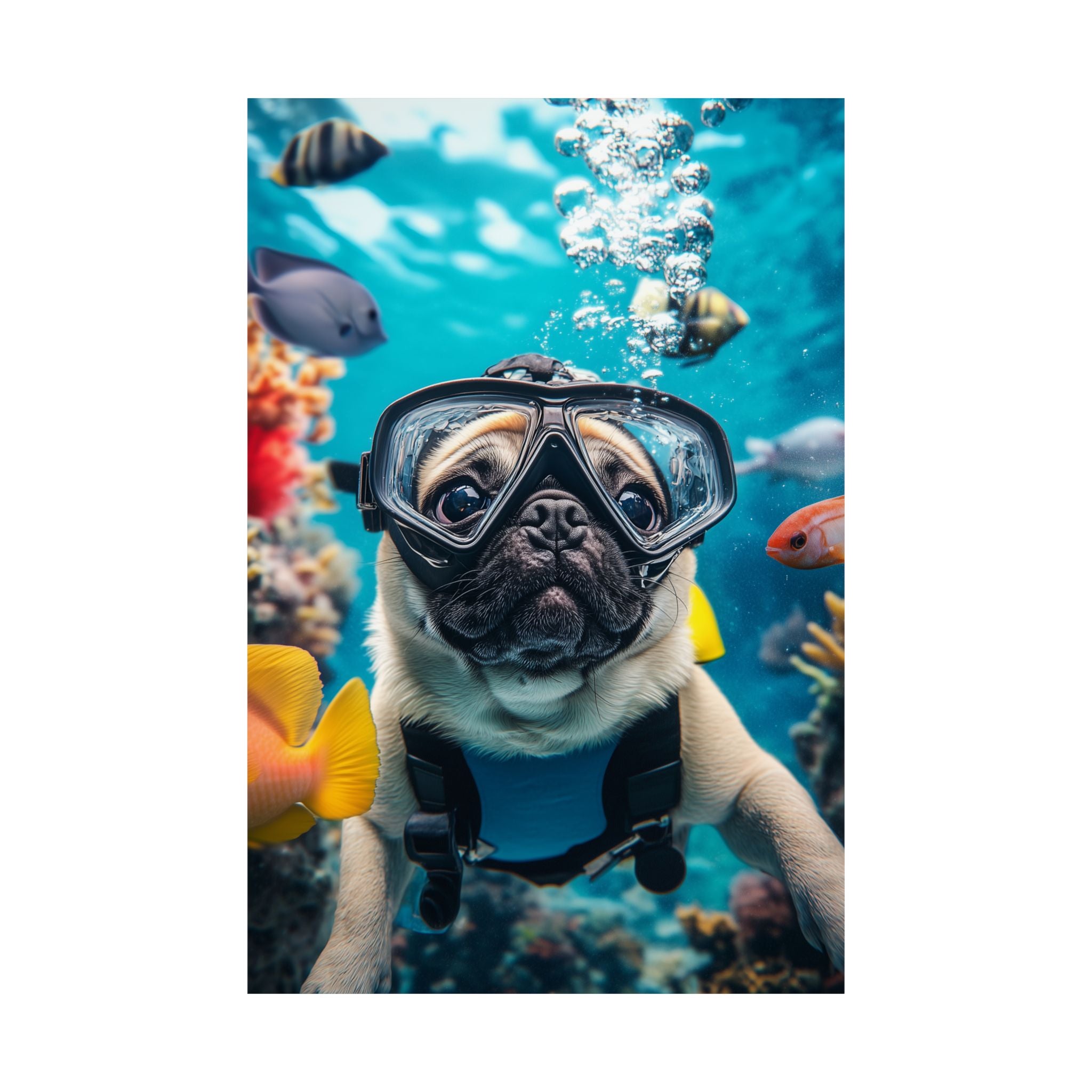 Underwater Pug Poster