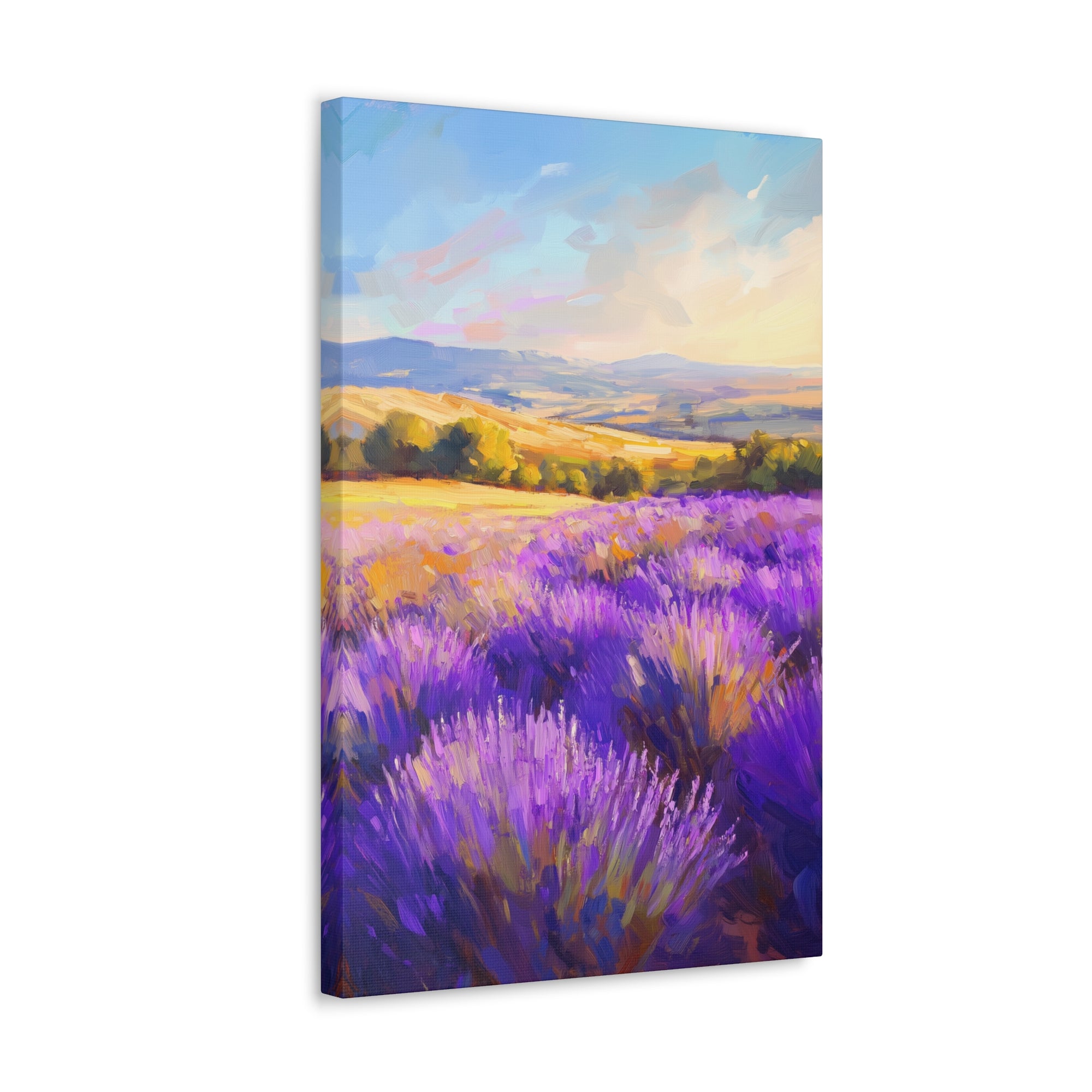 Impressionist Lavender Fields Canvas Wall Art - SynthFrame