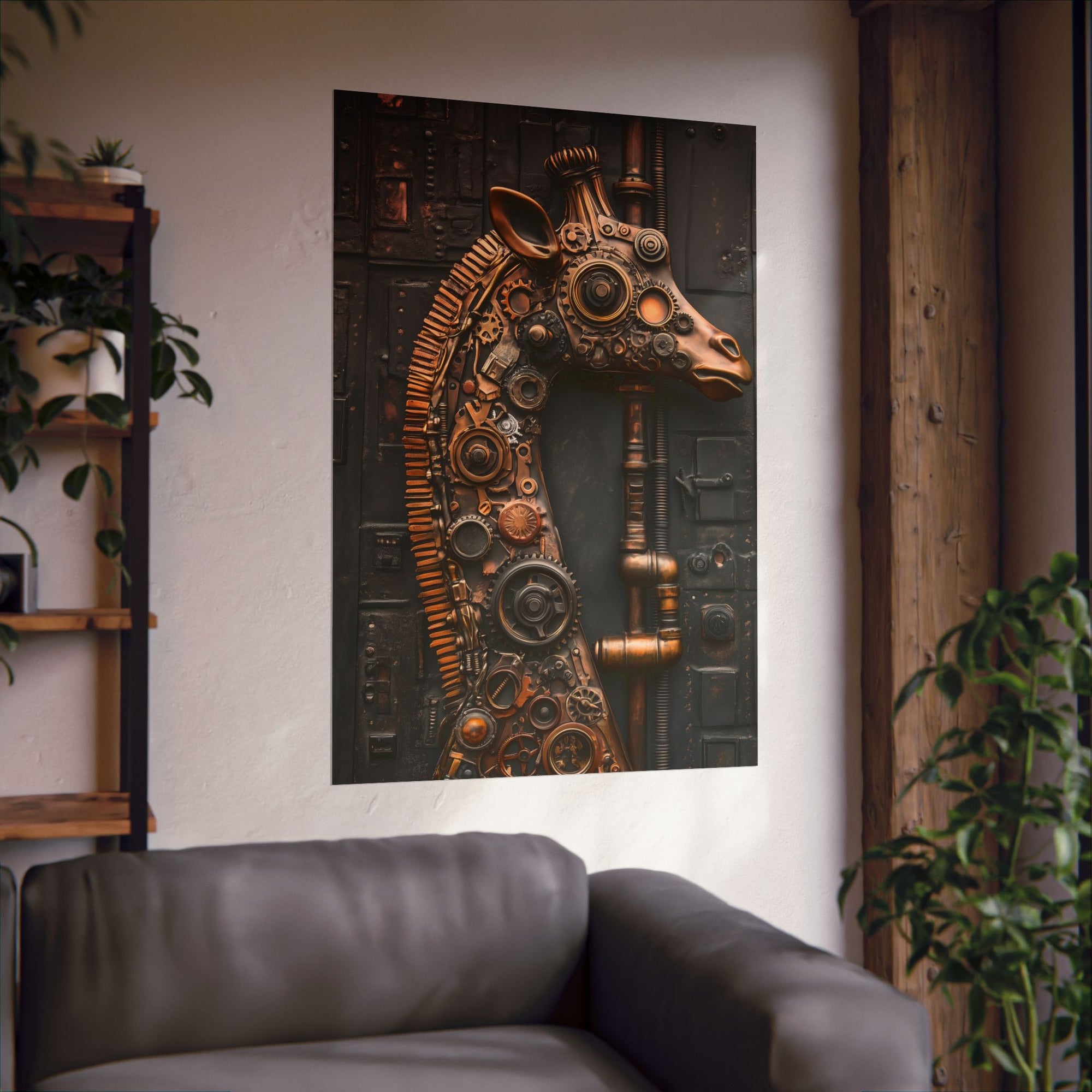 Steampunk Giraffe: Mechanical Marvel Poster