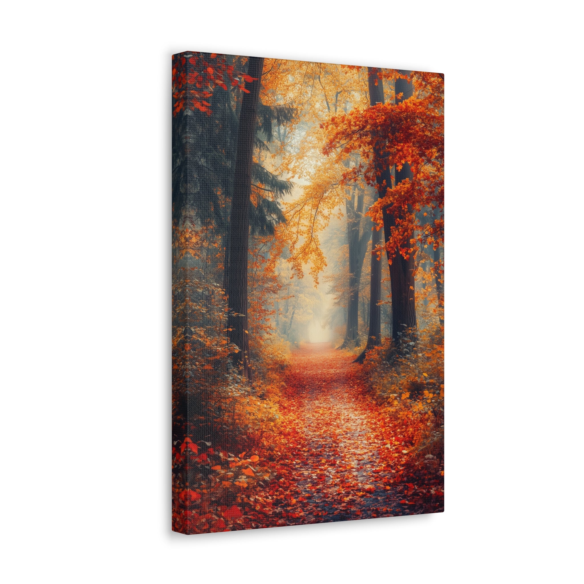 Autumn Forest Path Canvas Wall Art - SynthFrame