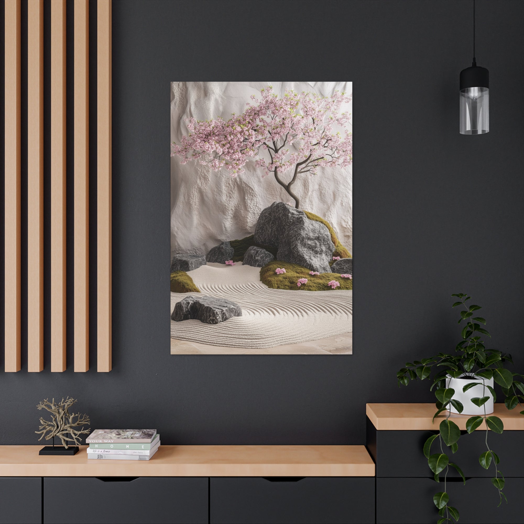 Zen Japanese Garden Canvas Wall Art - SynthFrame