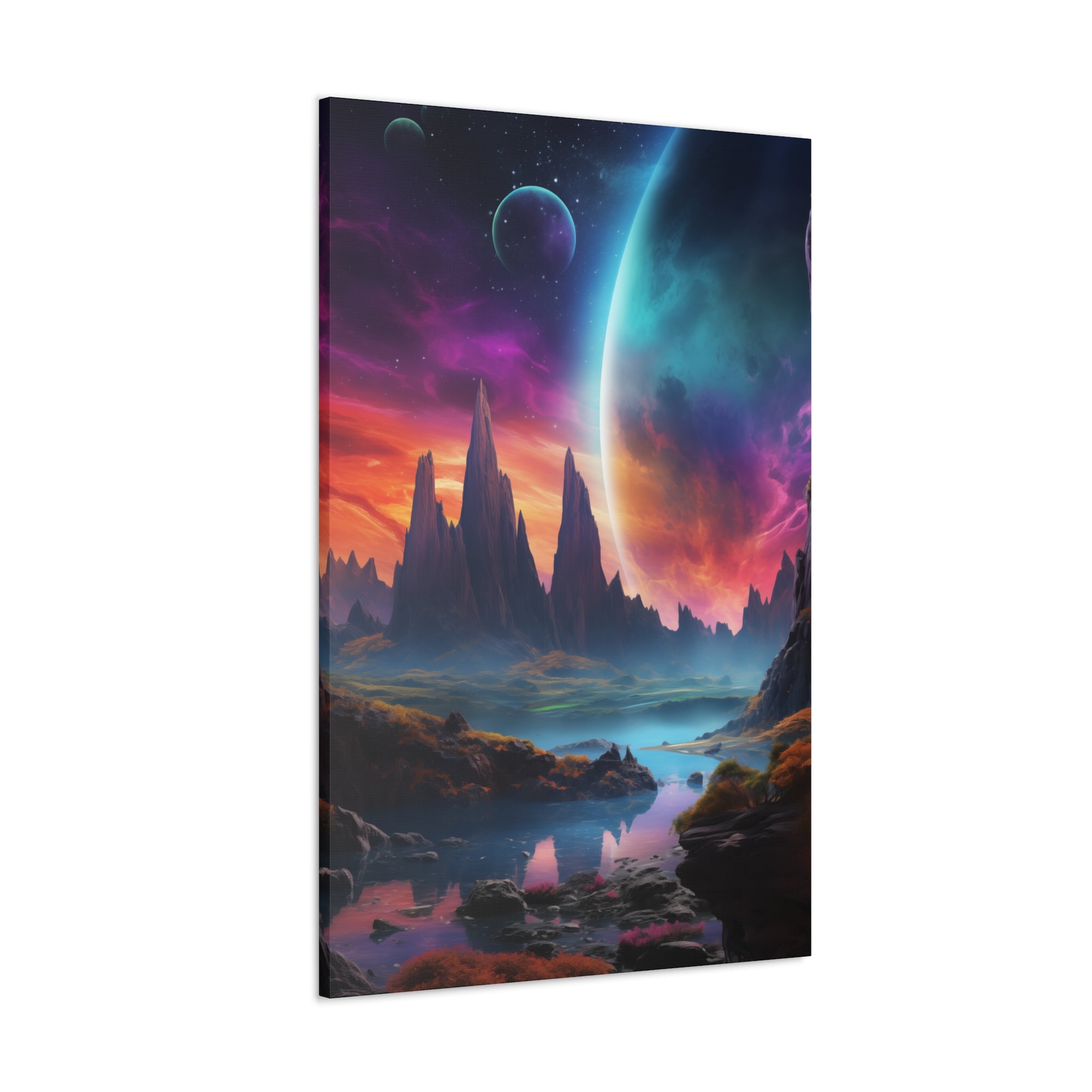 Vibrant Alien Planet 1 Canvas Wall Art - SynthFrame