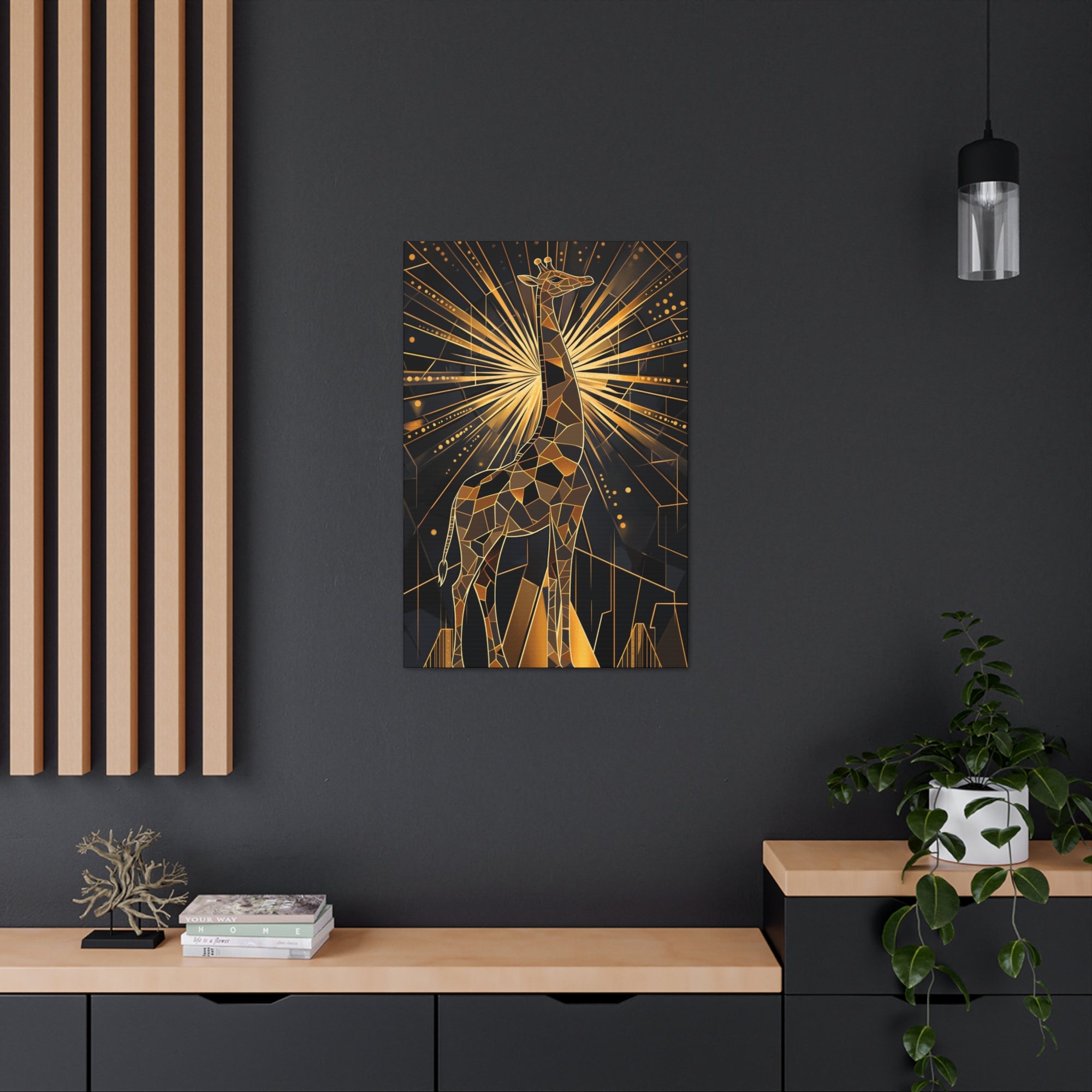 Gilded Giraffe Canvas Wall Art - SynthFrame