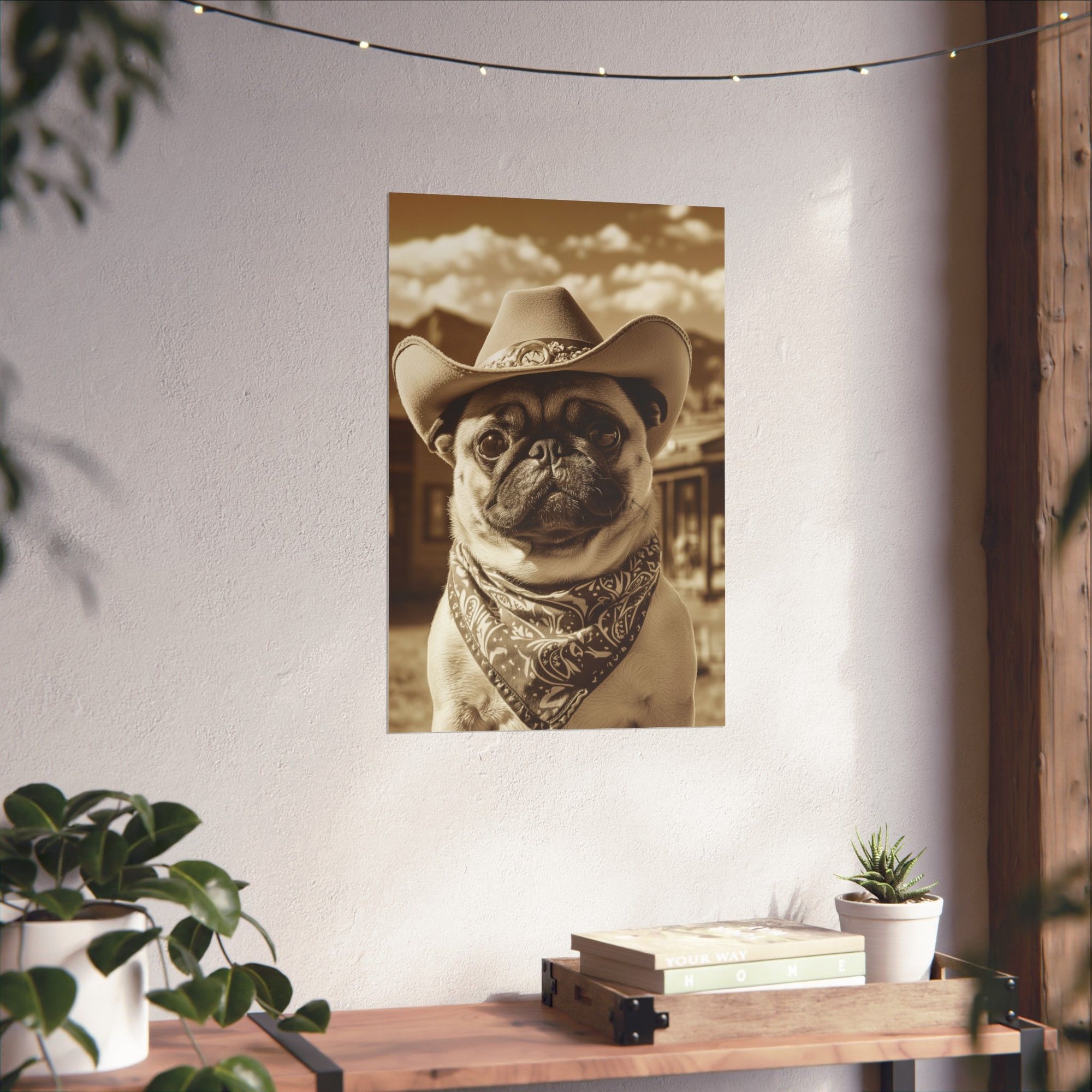 Wild West Pug Poster