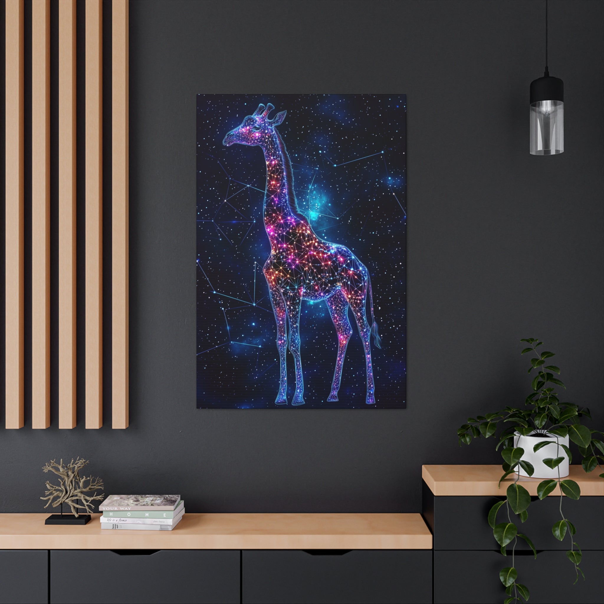 Constellation Giraffe Canvas Wall Art - SynthFrame