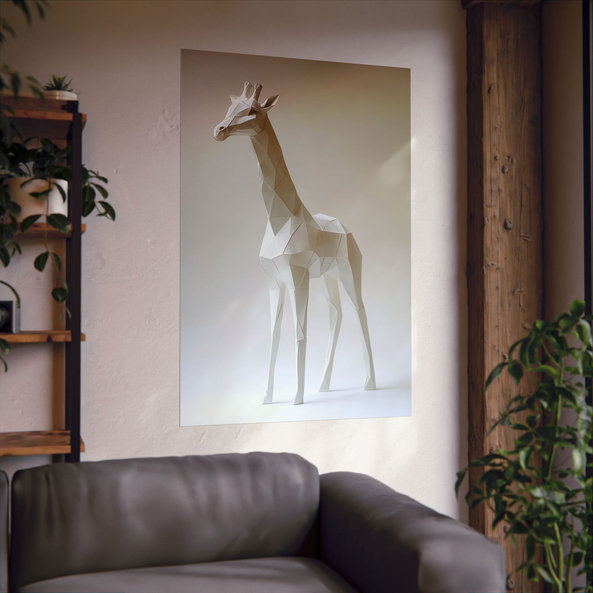 Folded Giraffe Poster