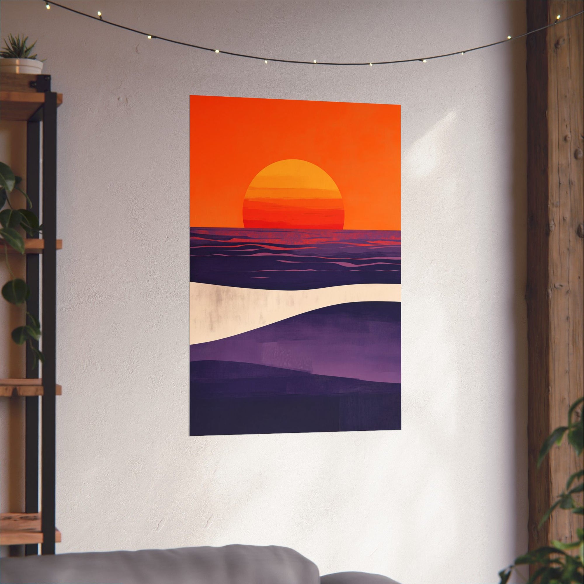 Abstract Coastal Sunset Poster Wall Art - SynthFrame