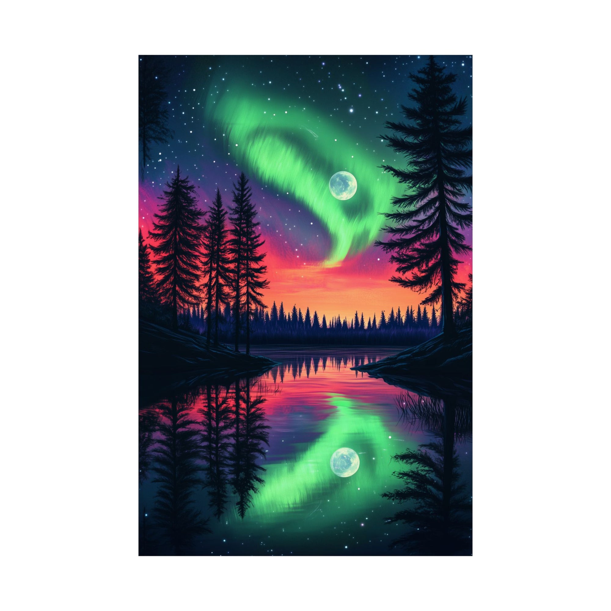 Northern Lights Wonder Poster Wall Art - SynthFrame