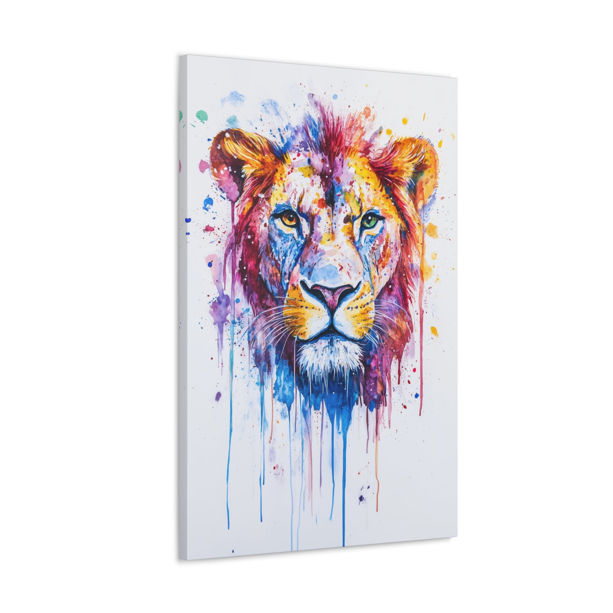 Watercolor Lion Canvas Wall Art - SynthFrame