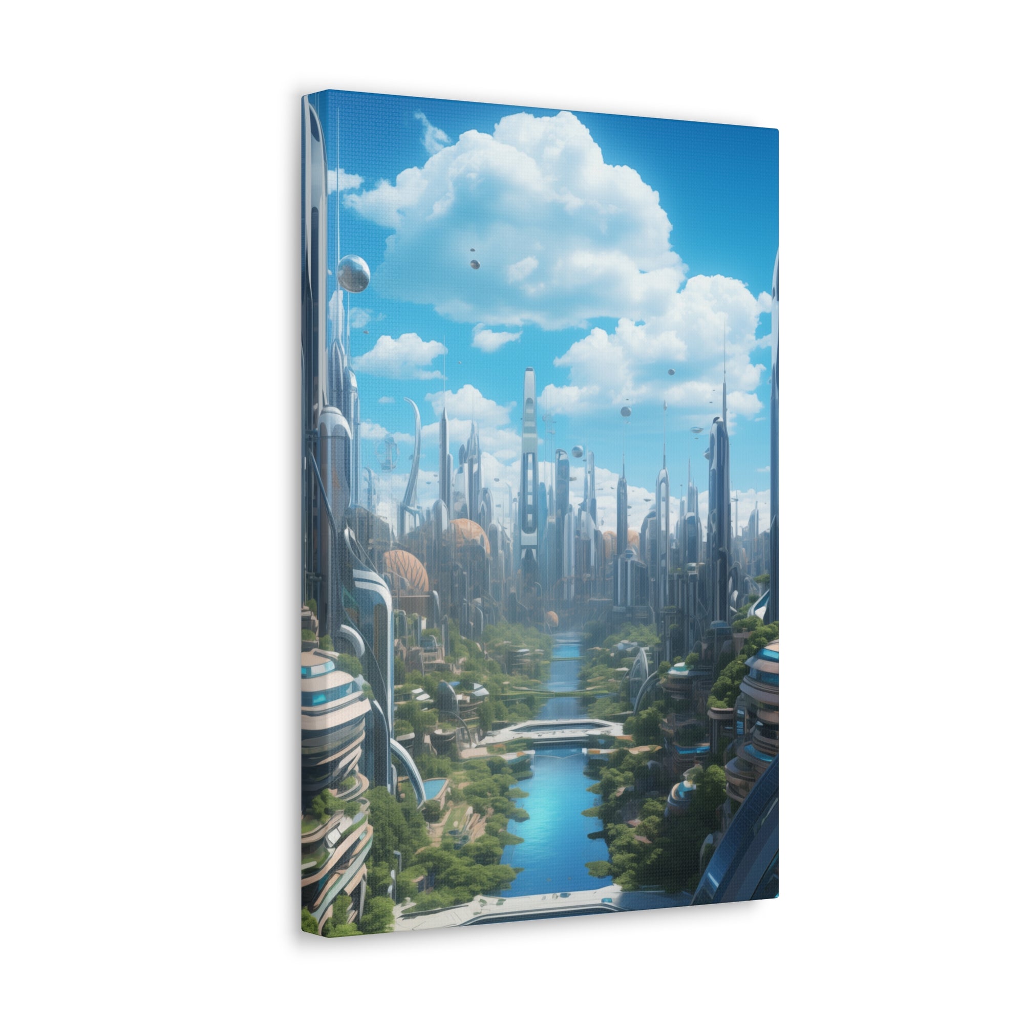 Futuristic Eco City 4 Canvas Wall Art - SynthFrame