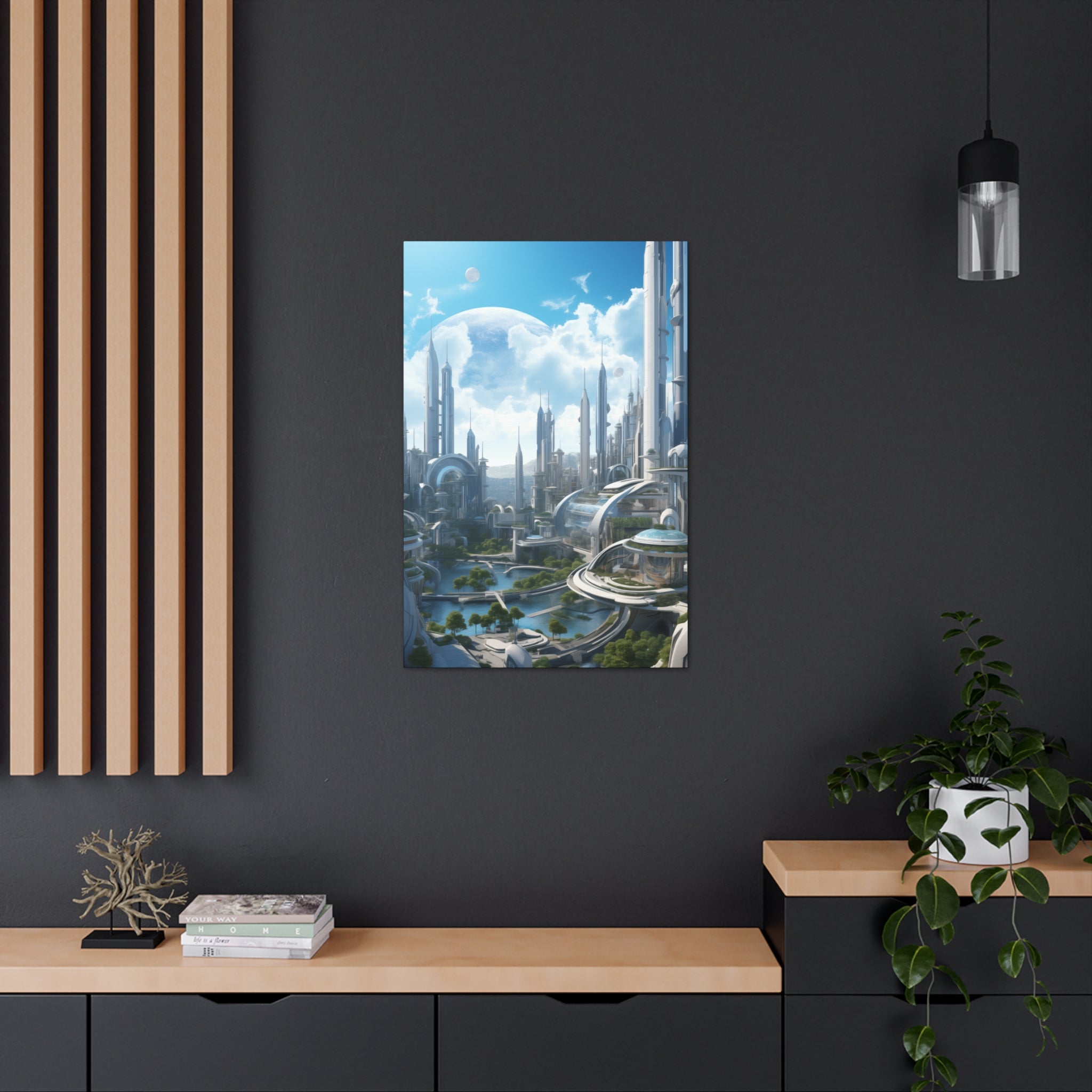 Futuristic Eco City 2 Canvas Wall Art - SynthFrame