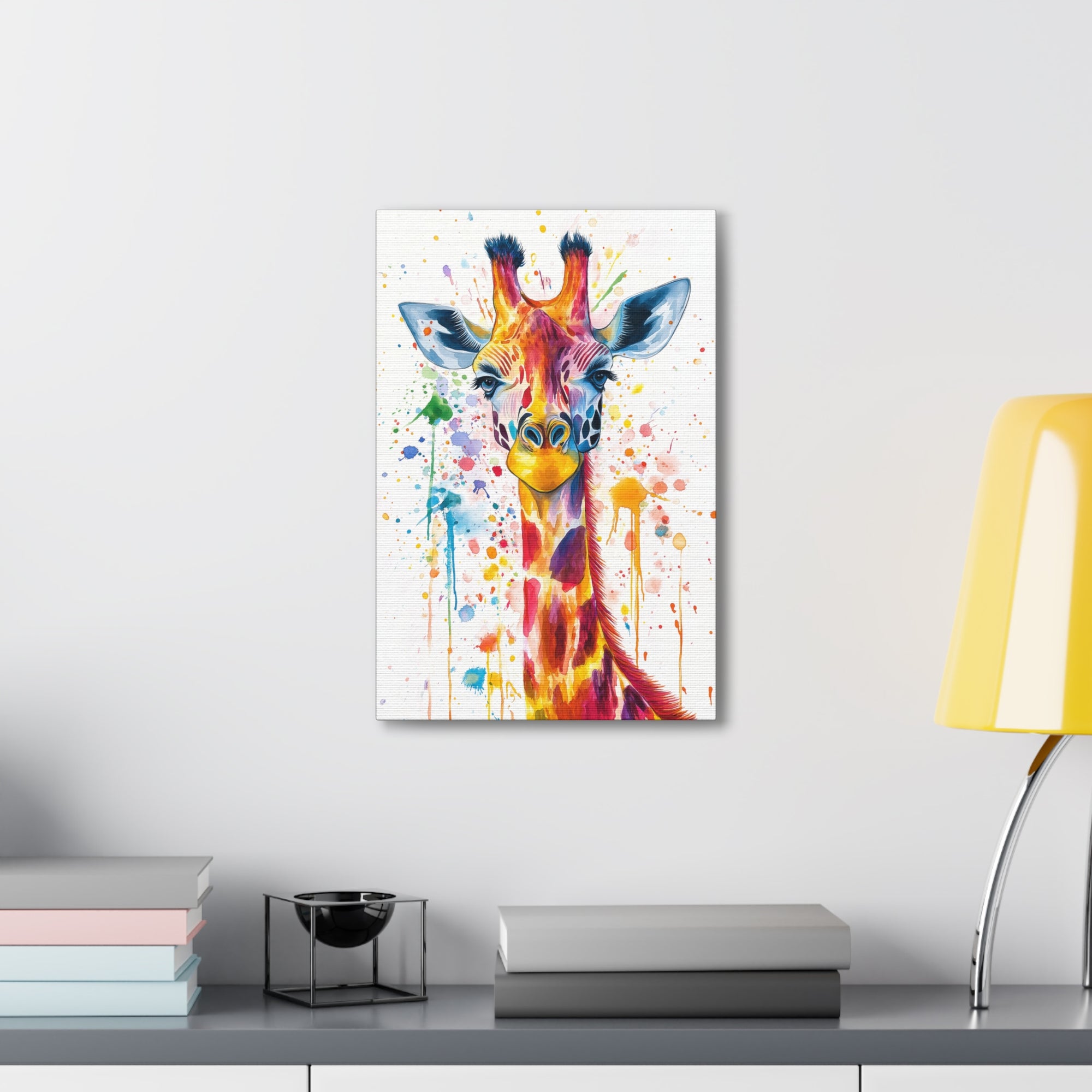 Watercolor Giraffe Canvas Wall Art - SynthFrame