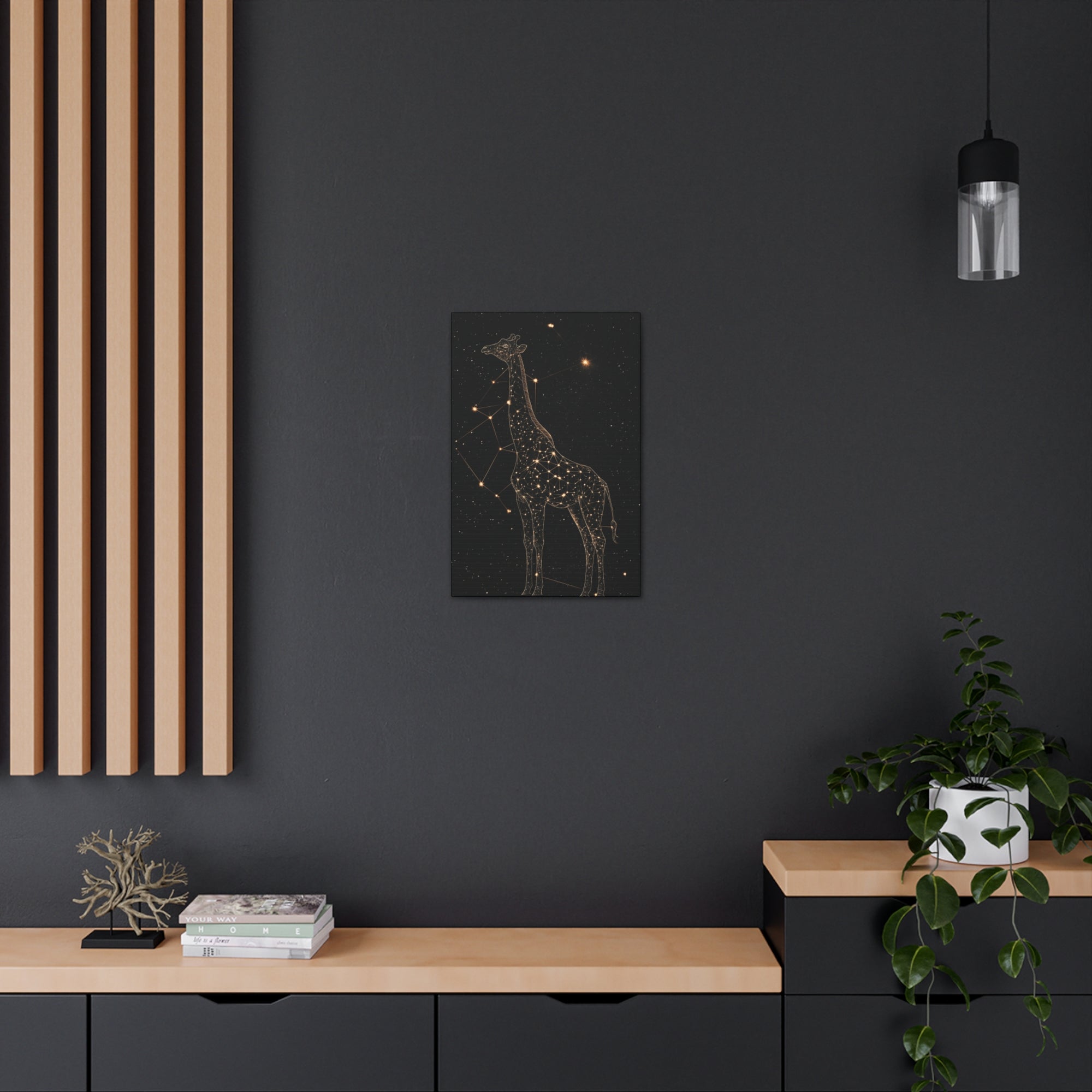 Constellation Giraffe Canvas Wall Art - SynthFrame