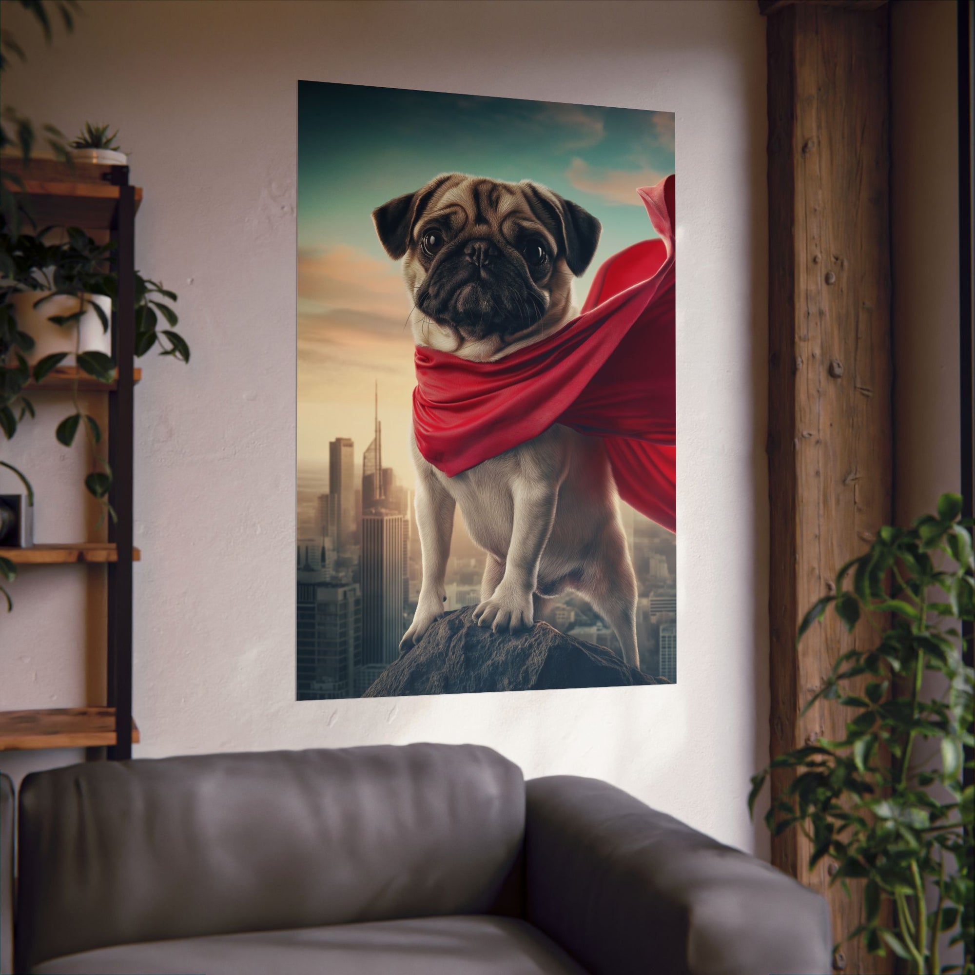 Superhero Pug Poster