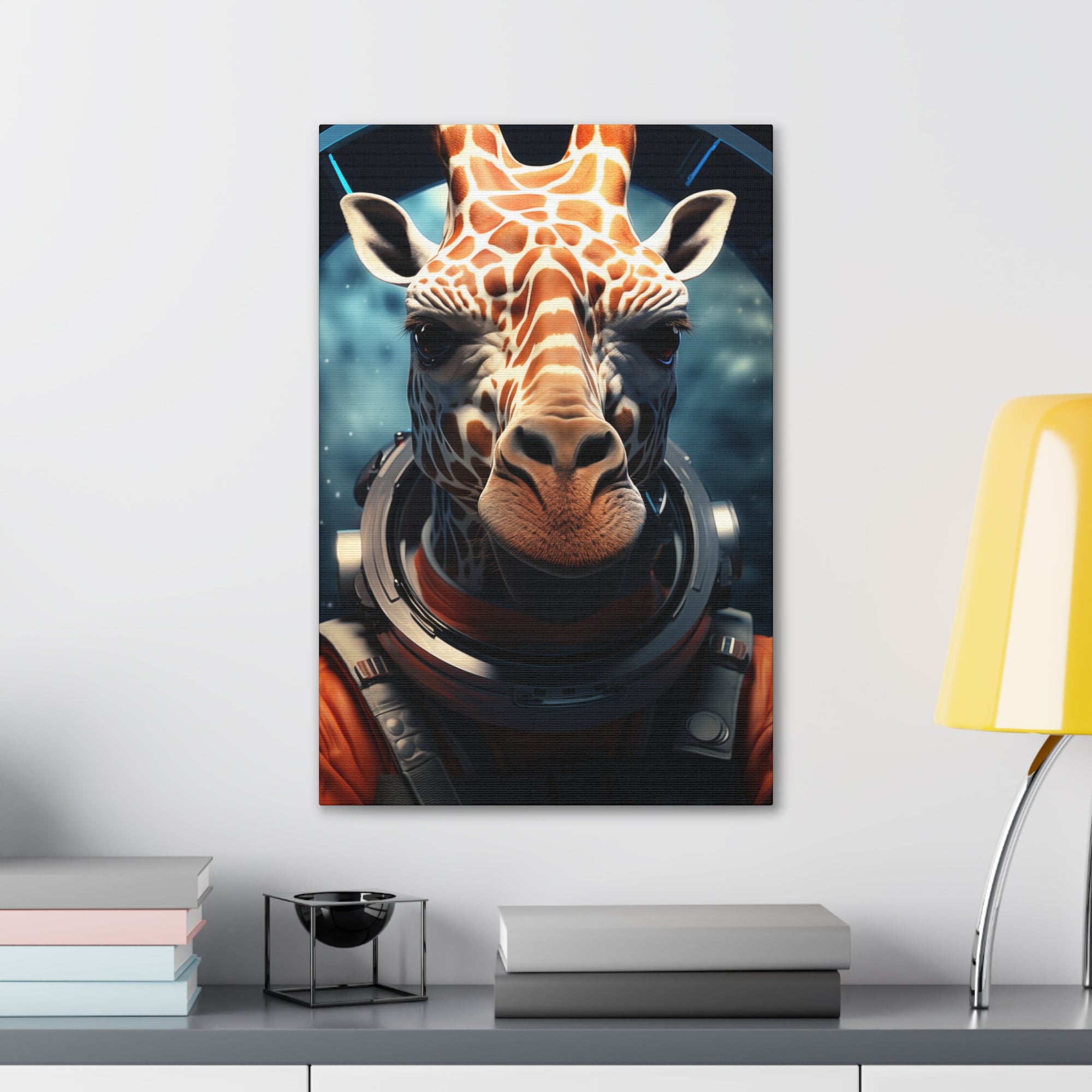 AstroGiraffe 2 Canvas Wall Art - SynthFrame