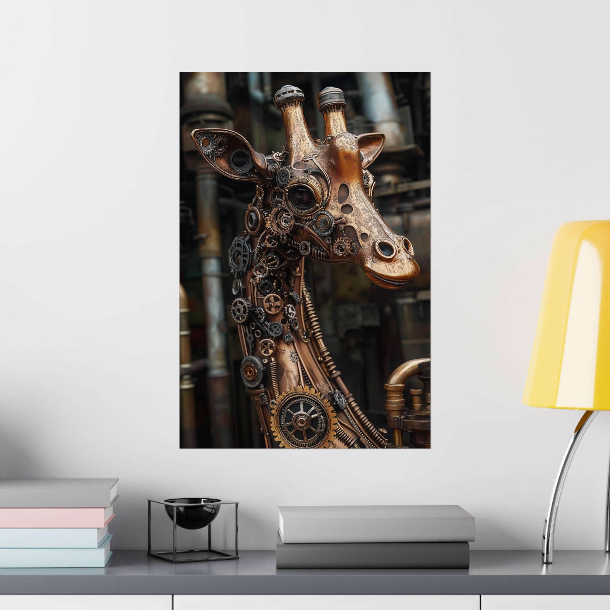 Steampunk Giraffe: Mechanical Marvel Poster