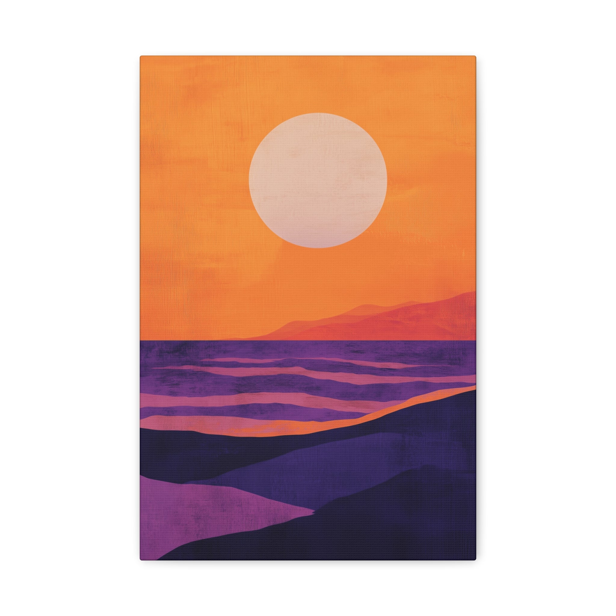 Abstract Coastal Sunset Canvas Wall Art - SynthFrame