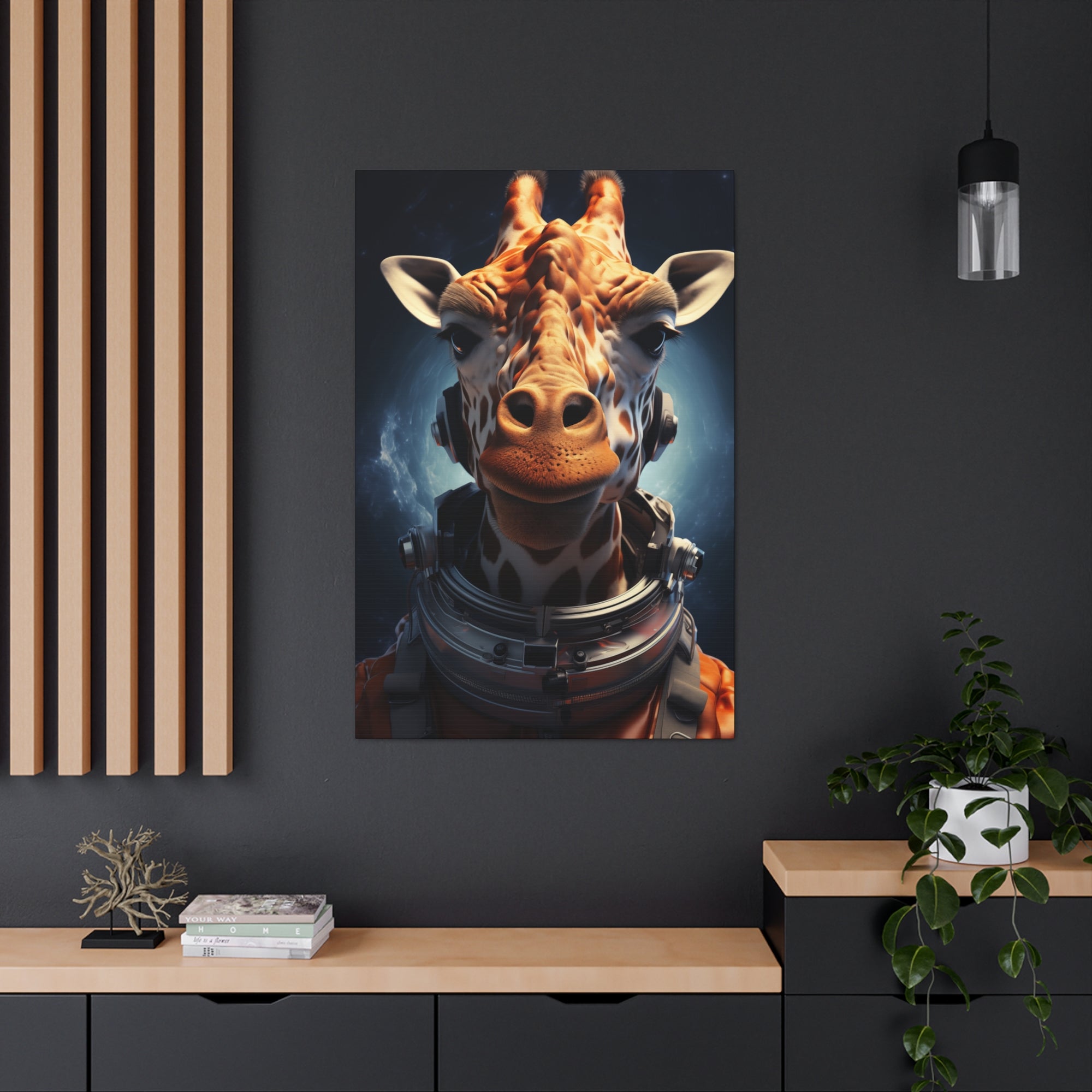 AstroGiraffe 1 Canvas Wall Art - SynthFrame