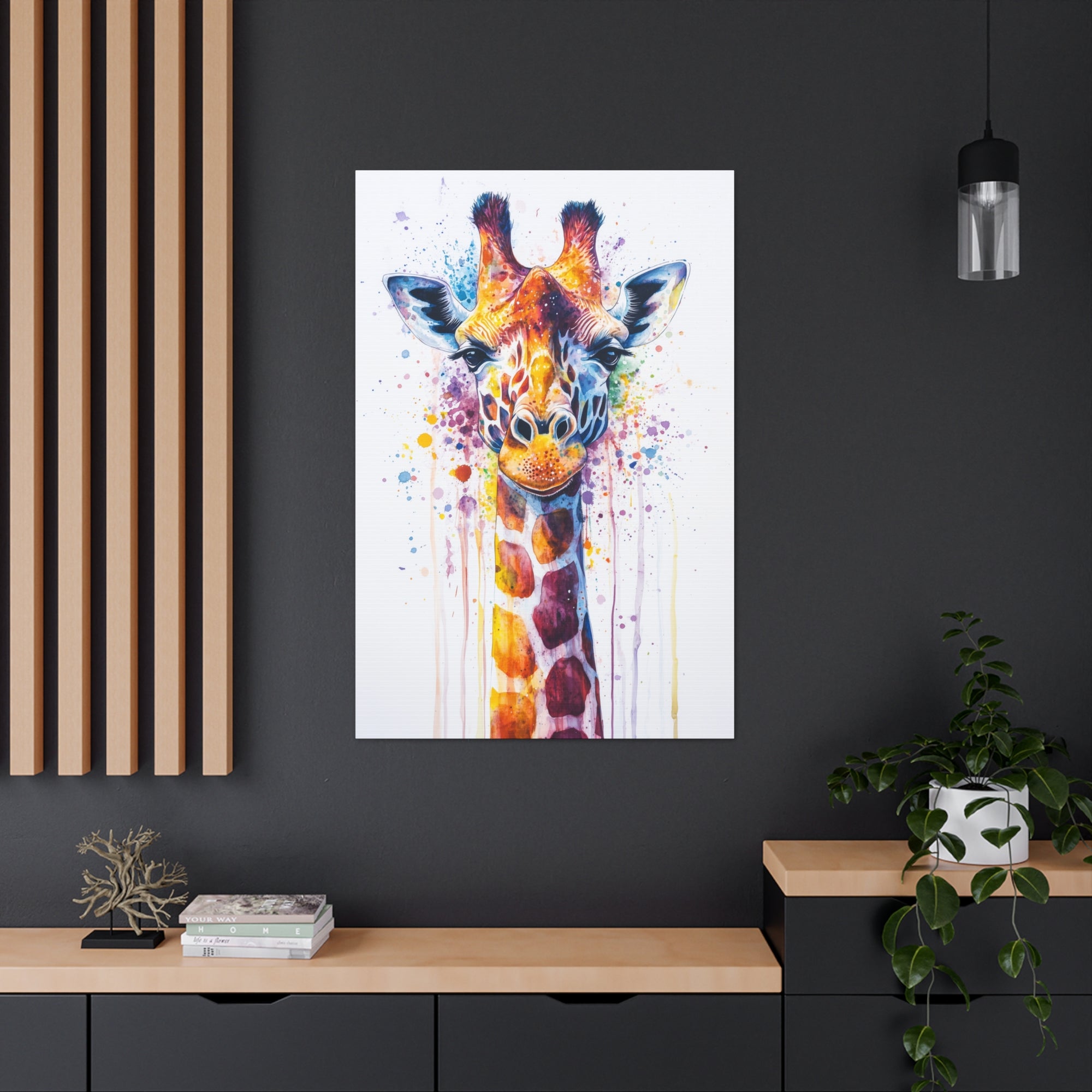 Watercolor Giraffe Canvas Wall Art - SynthFrame