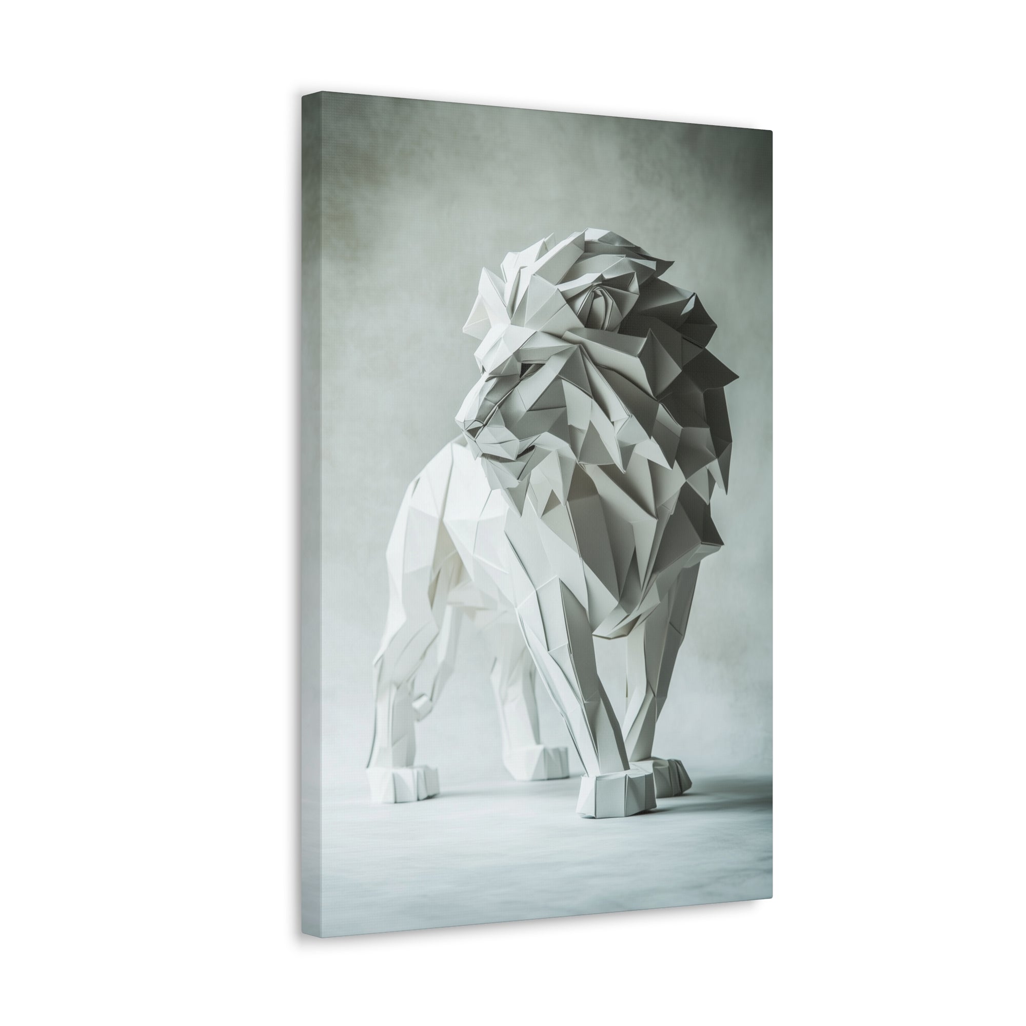 Folded Lion Canvas Wall Art - SynthFrame