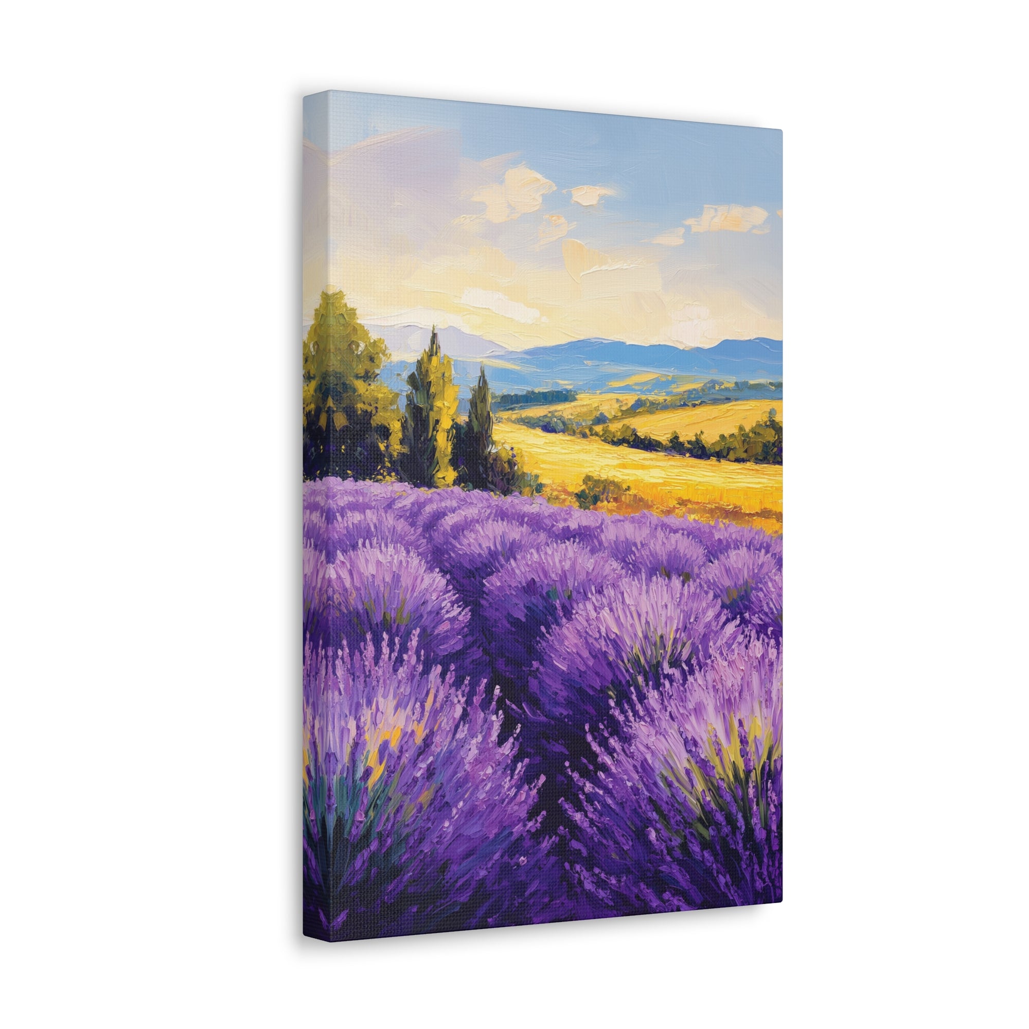 Impressionist Lavender Fields Canvas Wall Art - SynthFrame