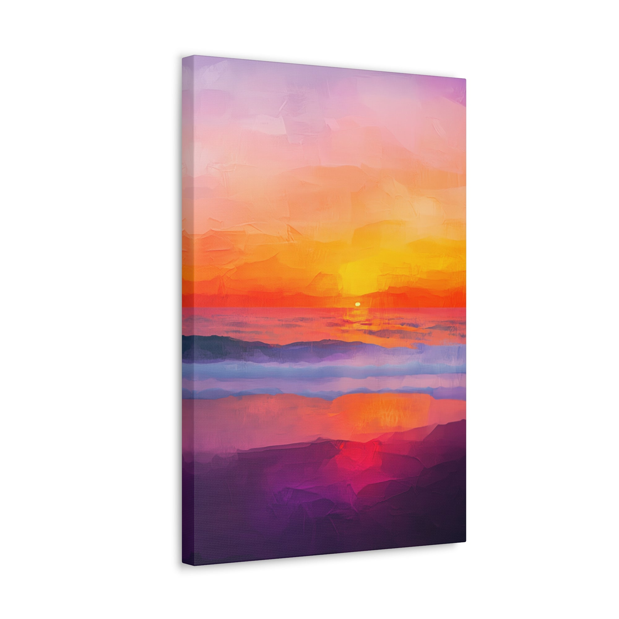 Abstract Coastal Sunset Canvas Wall Art - SynthFrame