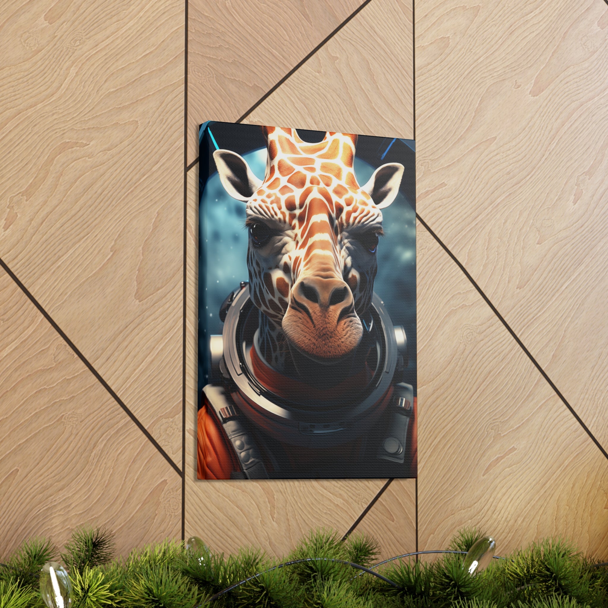 AstroGiraffe 2 Canvas Wall Art - SynthFrame