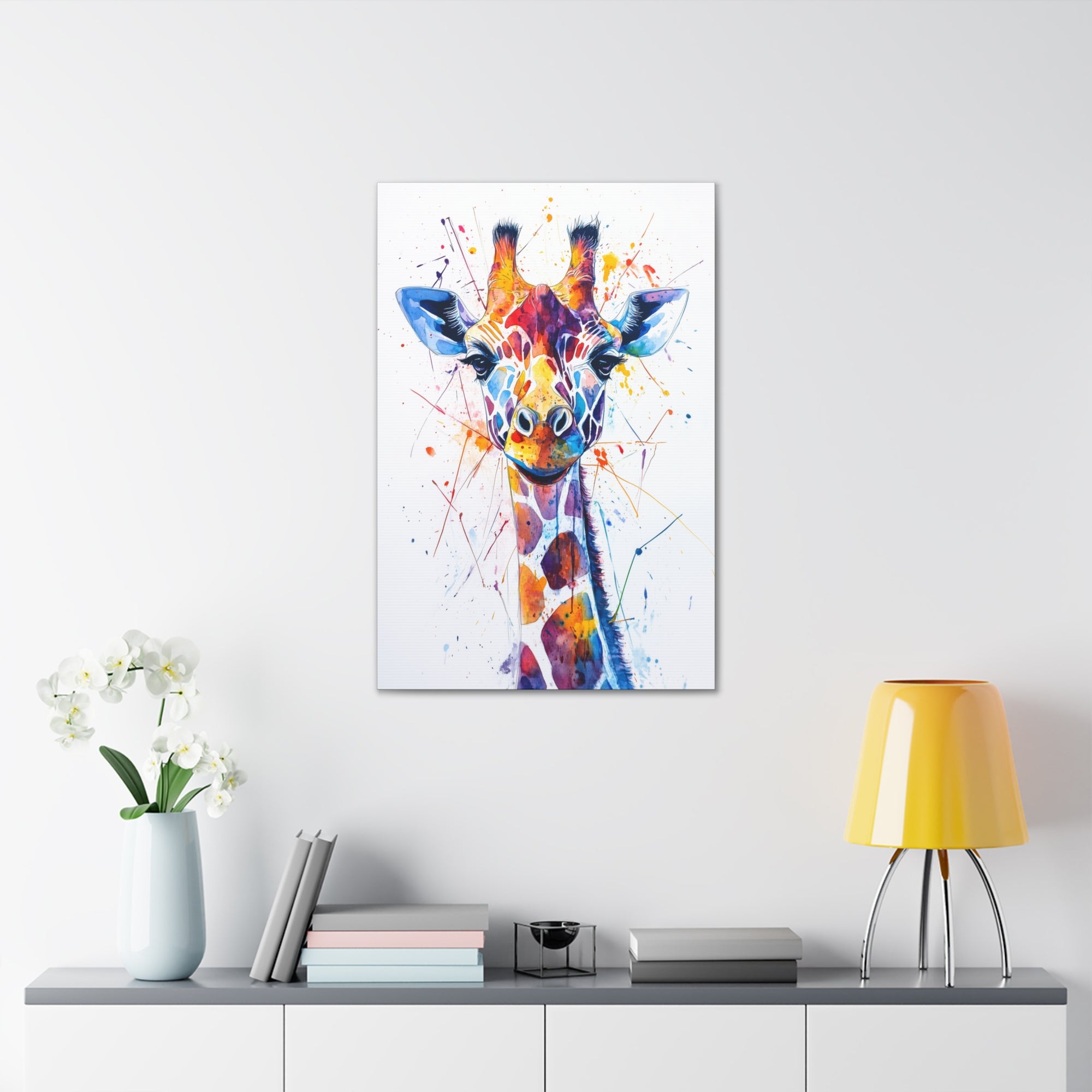 Watercolor Giraffe Canvas Wall Art - SynthFrame