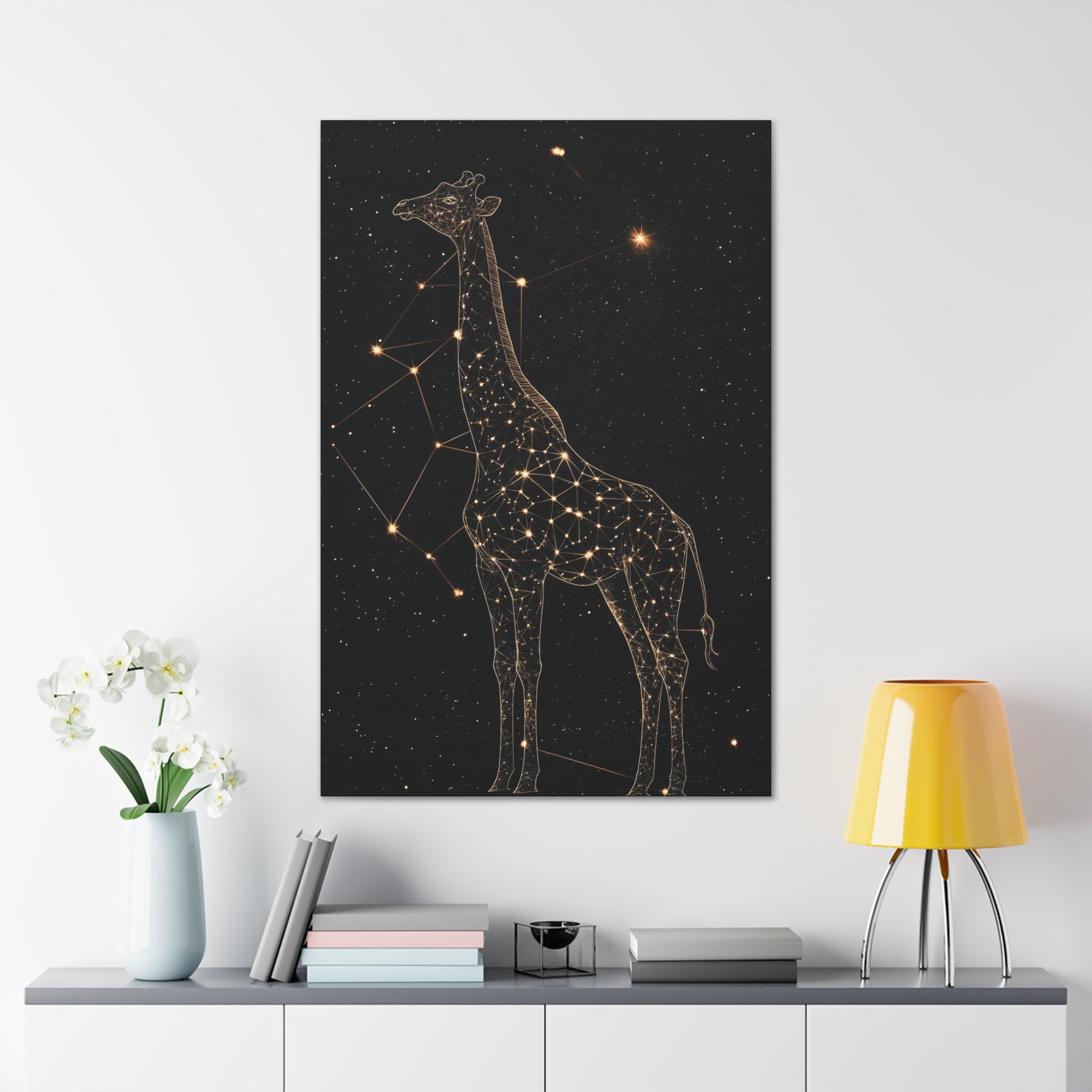 Constellation Giraffe Canvas Wall Art - SynthFrame